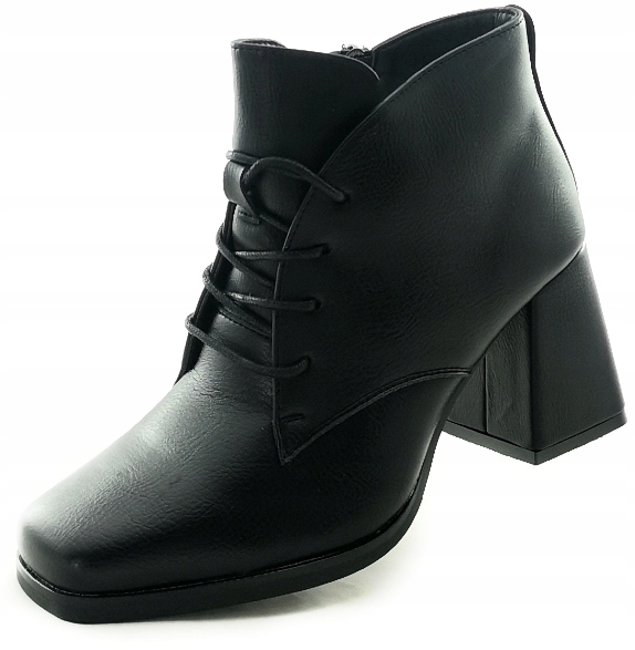 Elegantní kotníkové boty dámské lícové Černé Potocki 12191