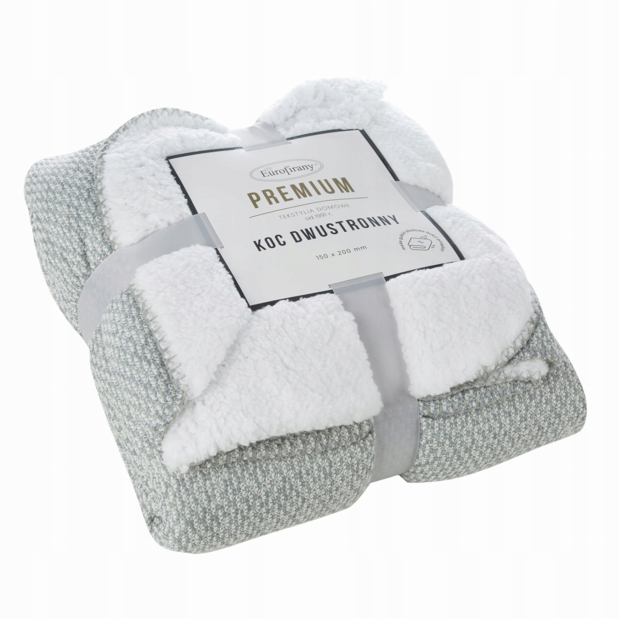 Deka na postel Panda 150x200 oboustranná, beránek stříbrný, bílá