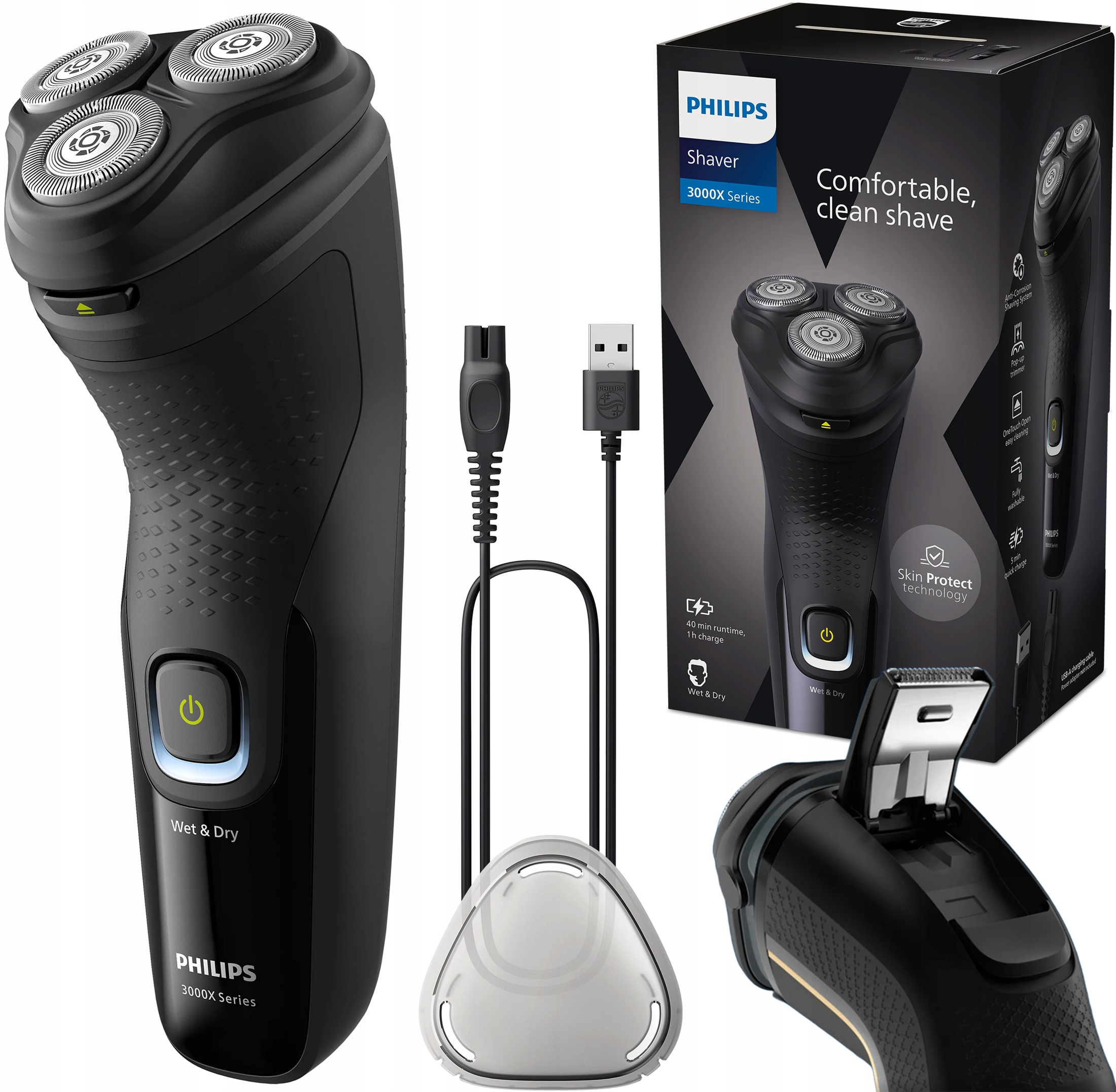 Golarka Elektryczna Philips Seria 3000 Maszynka Do Golenia Na Mokro I Sucho