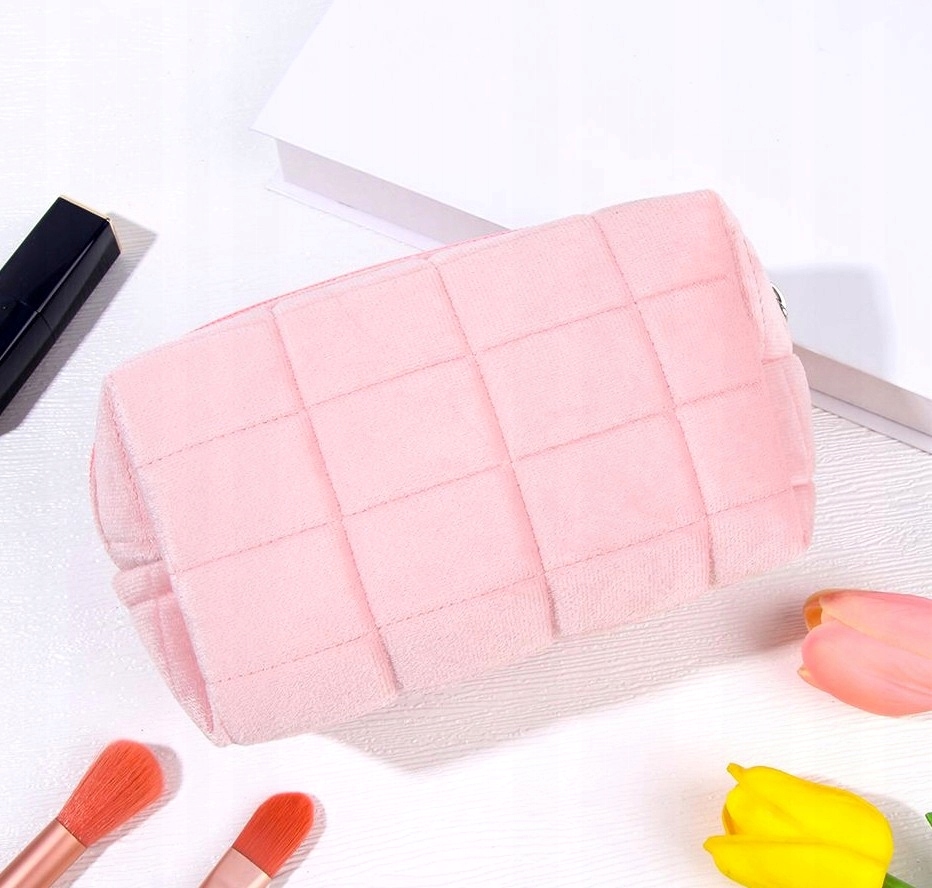 Damska Kosmetyczka Podróżna Kuferek pluszowy Pink Płeć kobieta
