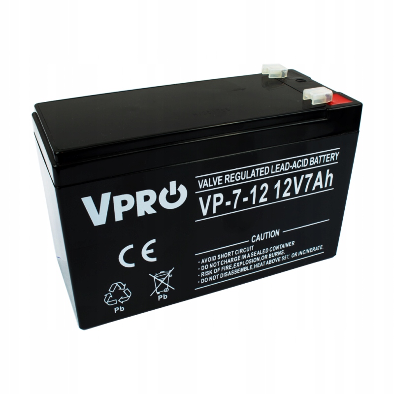 

Akumulator Żelowy Vpro 7AH 12V Agm Vrla Alarm,ups