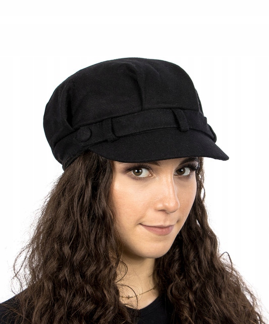 

Czarny Kaszkiet Beret Czapka Wełniany Modny