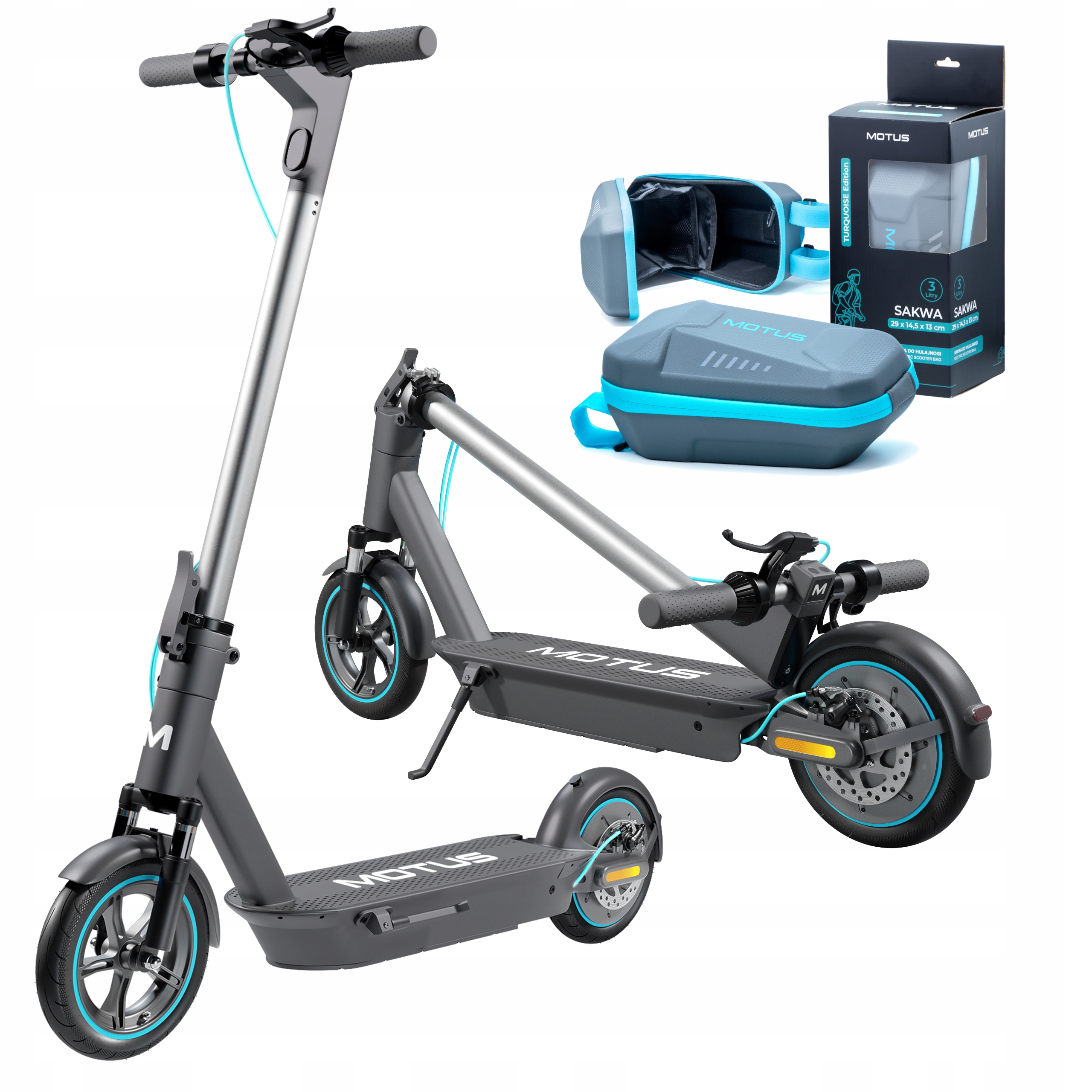 Elektrická koloběžka Motus Scooty 10 Plus s dojezdem 60 km odpružení Sakwa