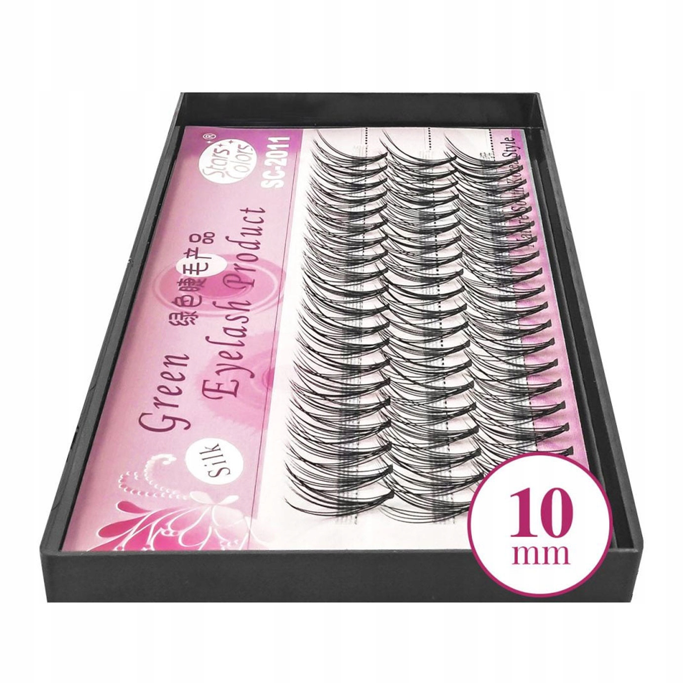 RZĘSY KĘPKI RZĘS SILK GREEN EYELASH C 10MM Długość rzęs 10 mm