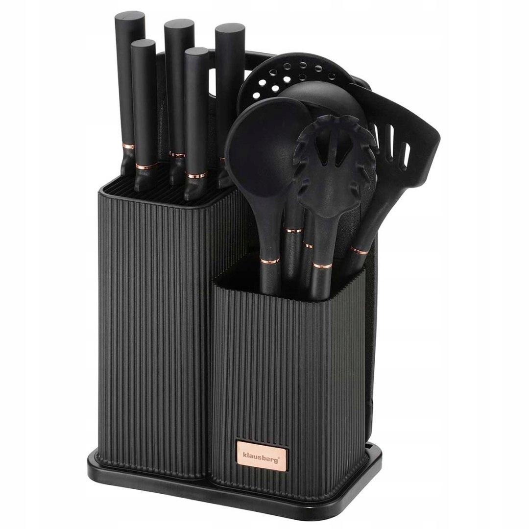 Sada Nožů A Kuchyňského Náčiní S Deskou Ve Stojanu Klausberg KB-7835
