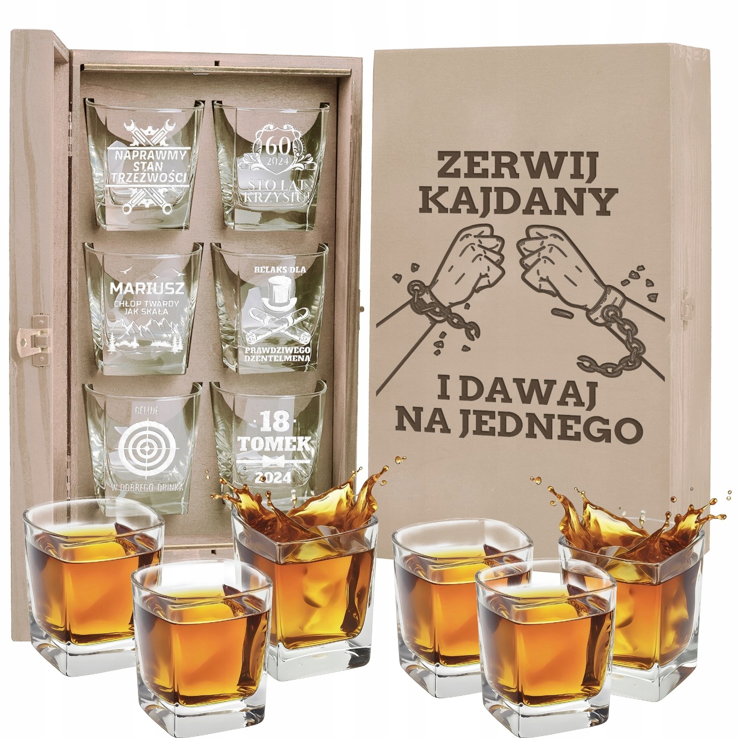 Sklenice Na Whisky 6 Ks Sada Krabička Dárek K Narozeninám Jmeniny Gravírování