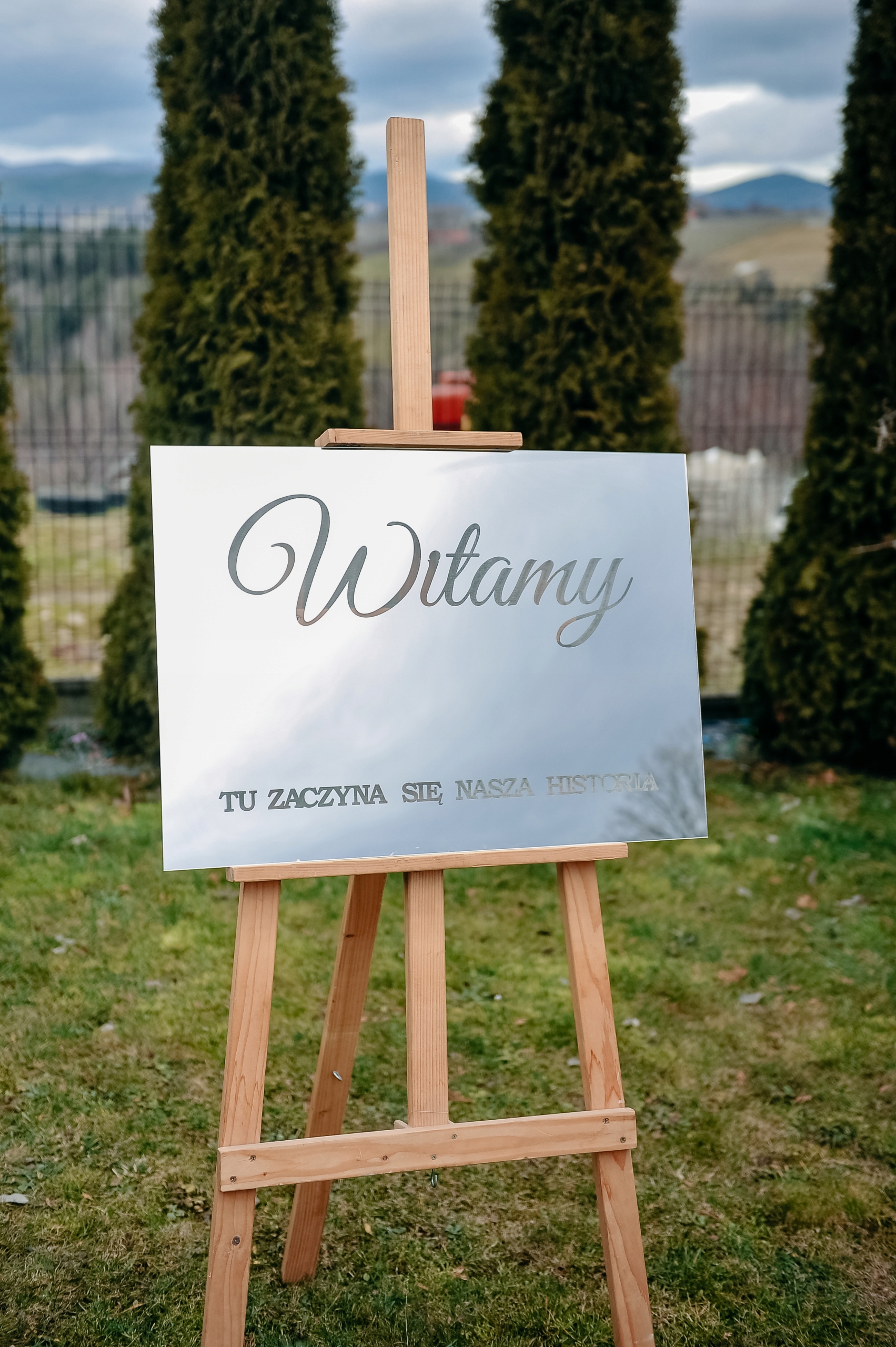 Plansza tablica na powitanie Gości Ślub Wesele TAB-2GS SREBRNA Kolor dominujący wielokolorowy