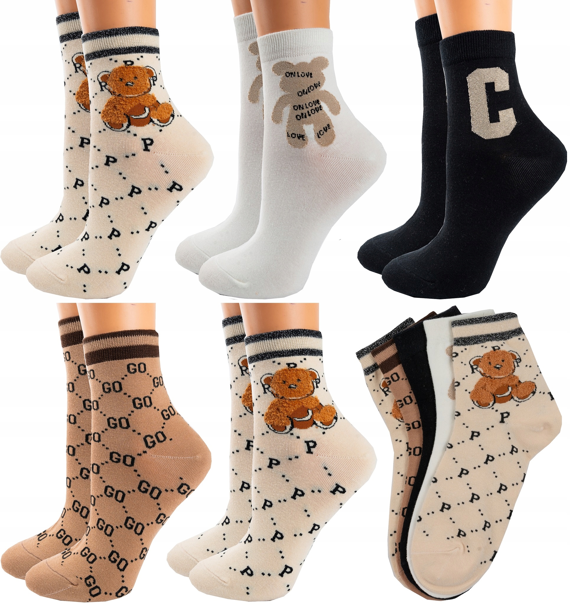 

5Par Skarpety Damskie Bawełna Premium Jakość