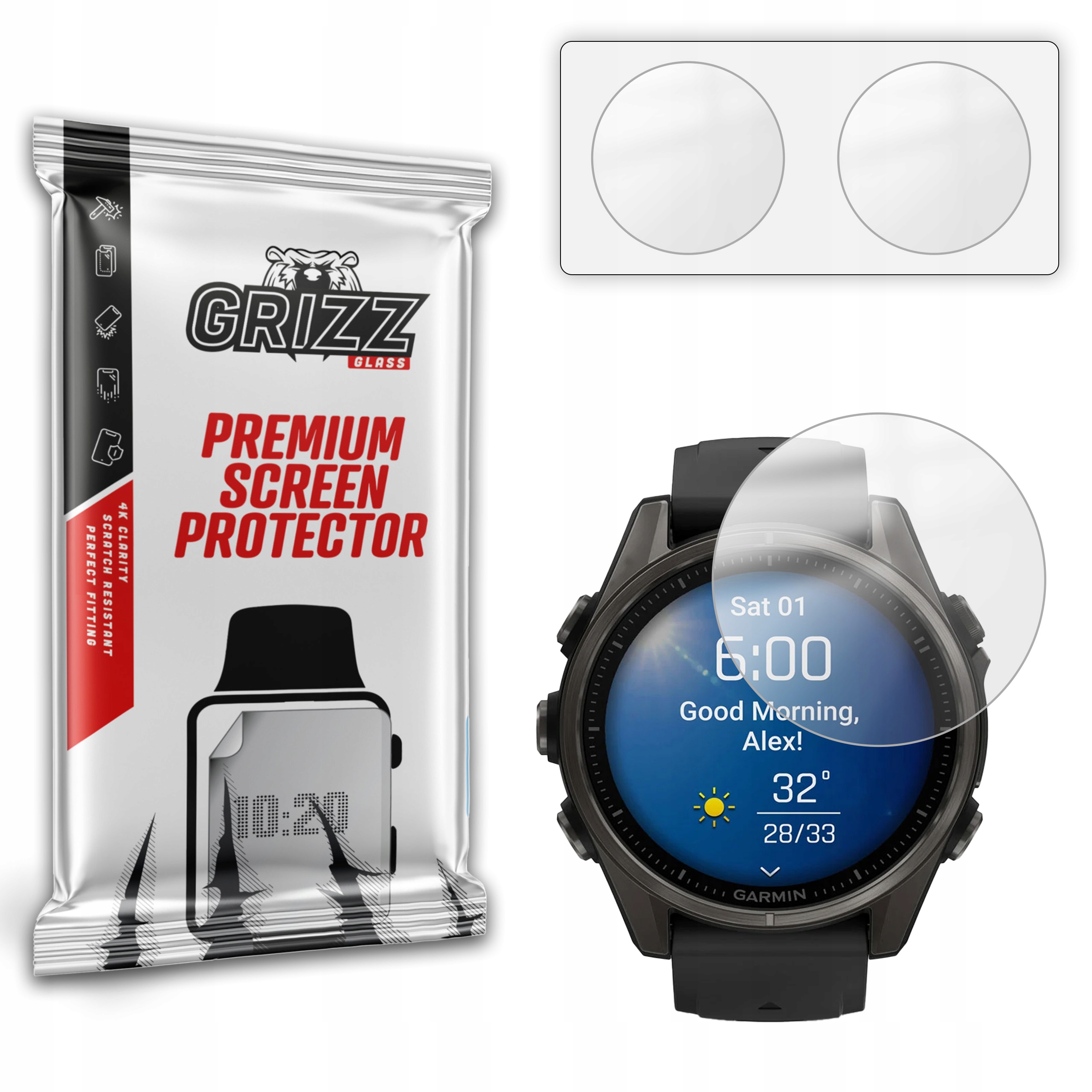 2-PAK Antyodciskowa folia ochronna do Garmin Fenix 8 43mm