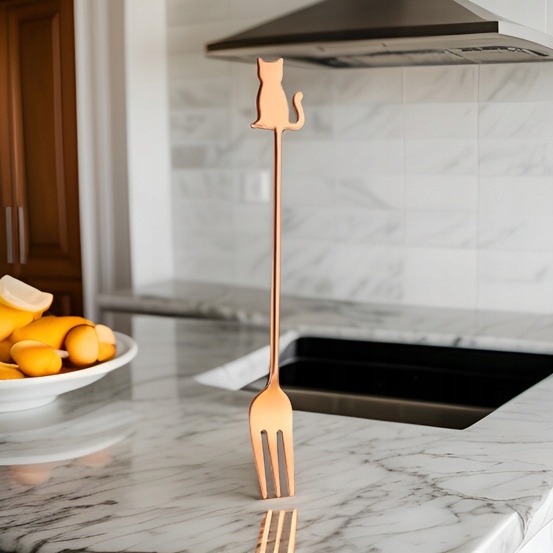 WIDELEC WIDELCZYK KOT KOTEK na PREZENT ROSE GOLD 1szt - PREZENT DLA KOCIARY Kod producenta Widelec Tigi rose gold