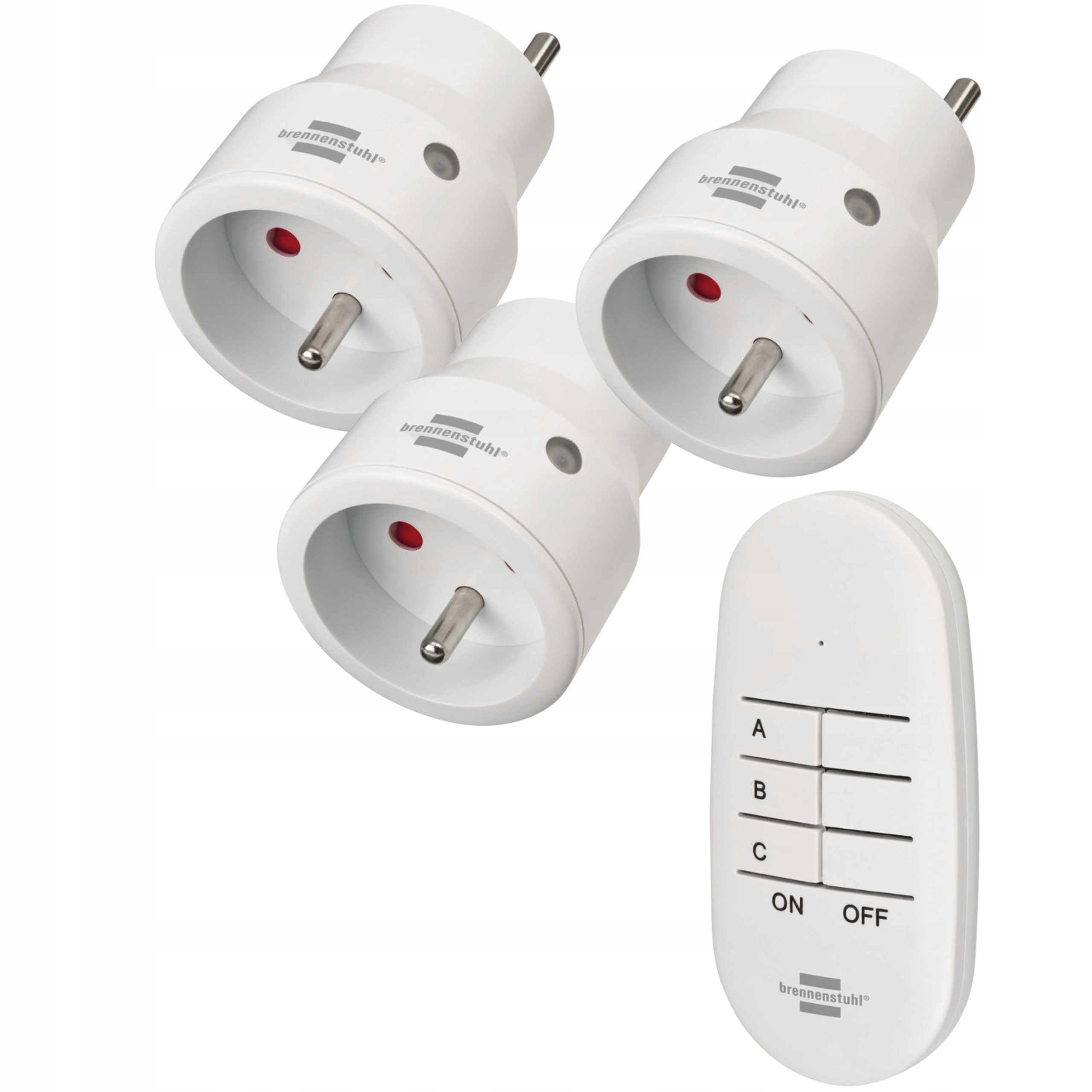 Brennenstuhl Sada 3 Rádiových Bezdrátových Spínačů Na Dálkové Ovládání