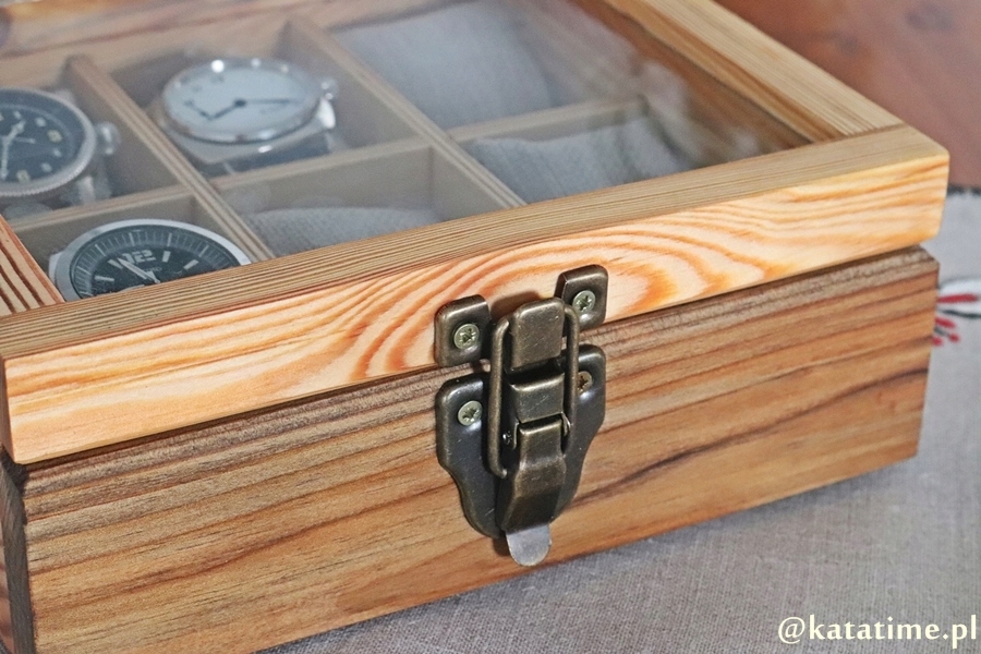 SKRZYNECZKA KASETKA PUDEŁKO BOX NA 6 ZEGARKÓW DREWNIANA ROBIONA RĘCZNIE Model 2x3