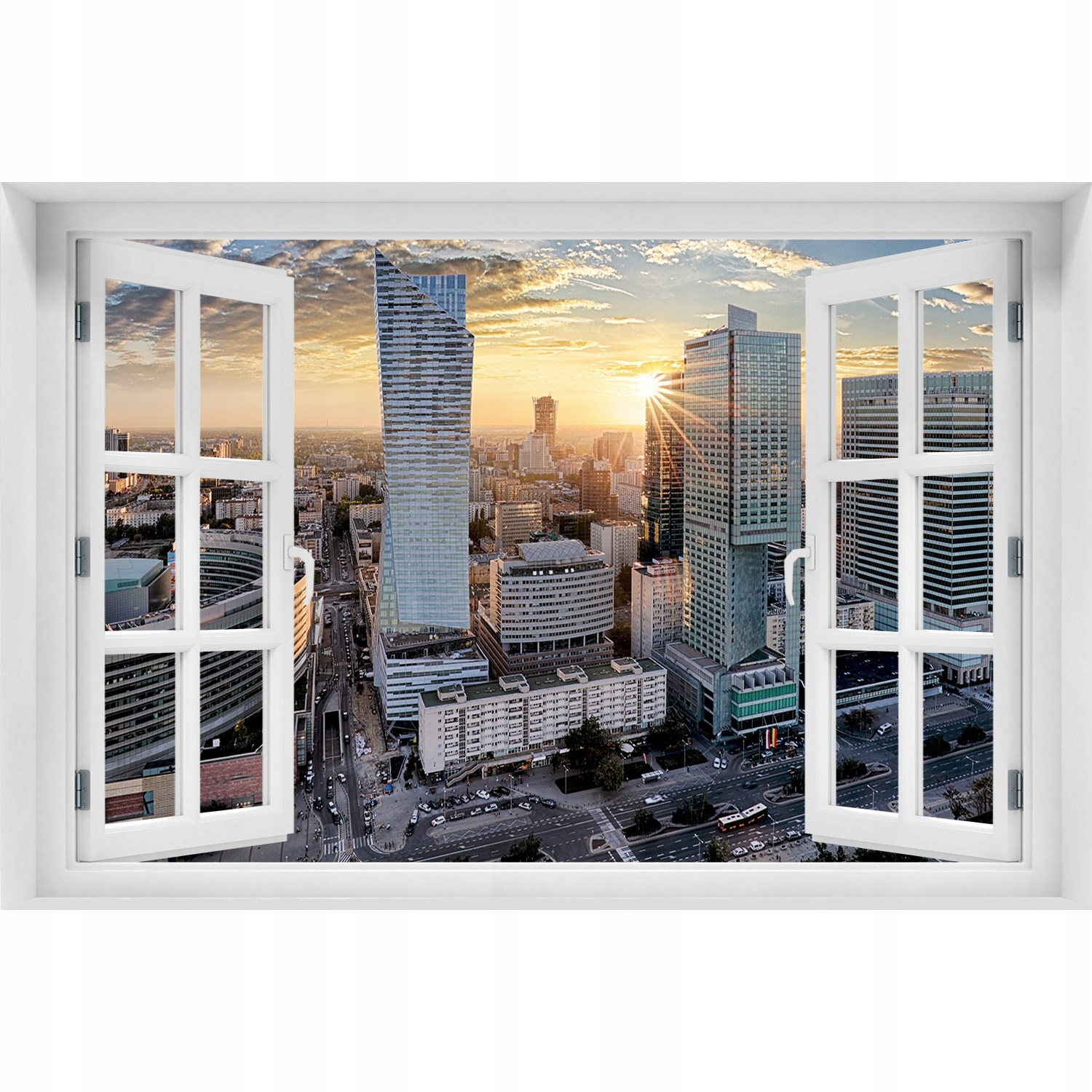 

Fotoobraz Naklejka 3D Okno Warszawa Polska 90x60