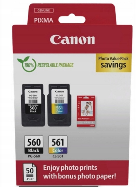 Originálny atrament Cmyk Canon PG-560, PG560, CL-561, CL561 (3713C008AA)