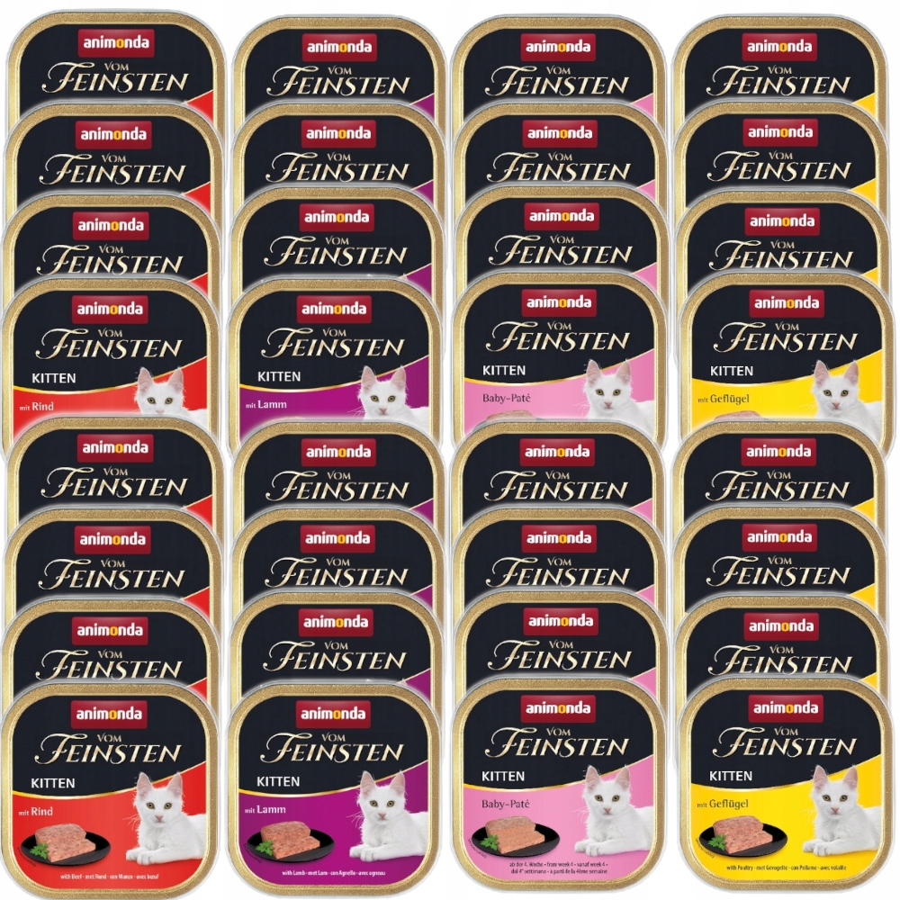 Vlhké krmivo pro koťata Animonda Vom Feinsten Kitten MIX 4 Příchutí 32x100 g