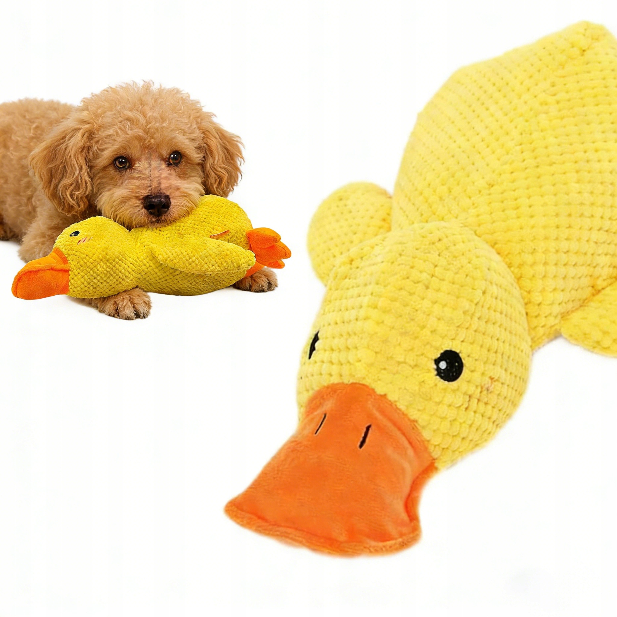 Levně Velká Interaktivní Hračka Pro Psy Kachna, Mazlivá, Bez Pískání, 45x38x17 cm