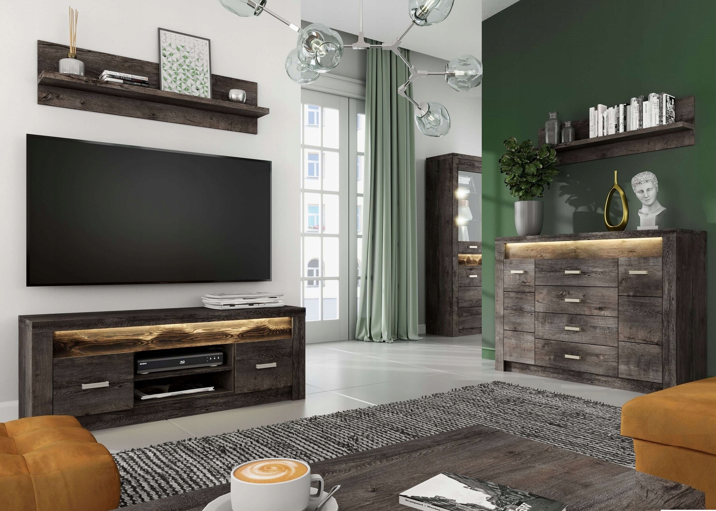 meble witryna duża regał zamykany szybą Indiana 03 Kod producenta I-3