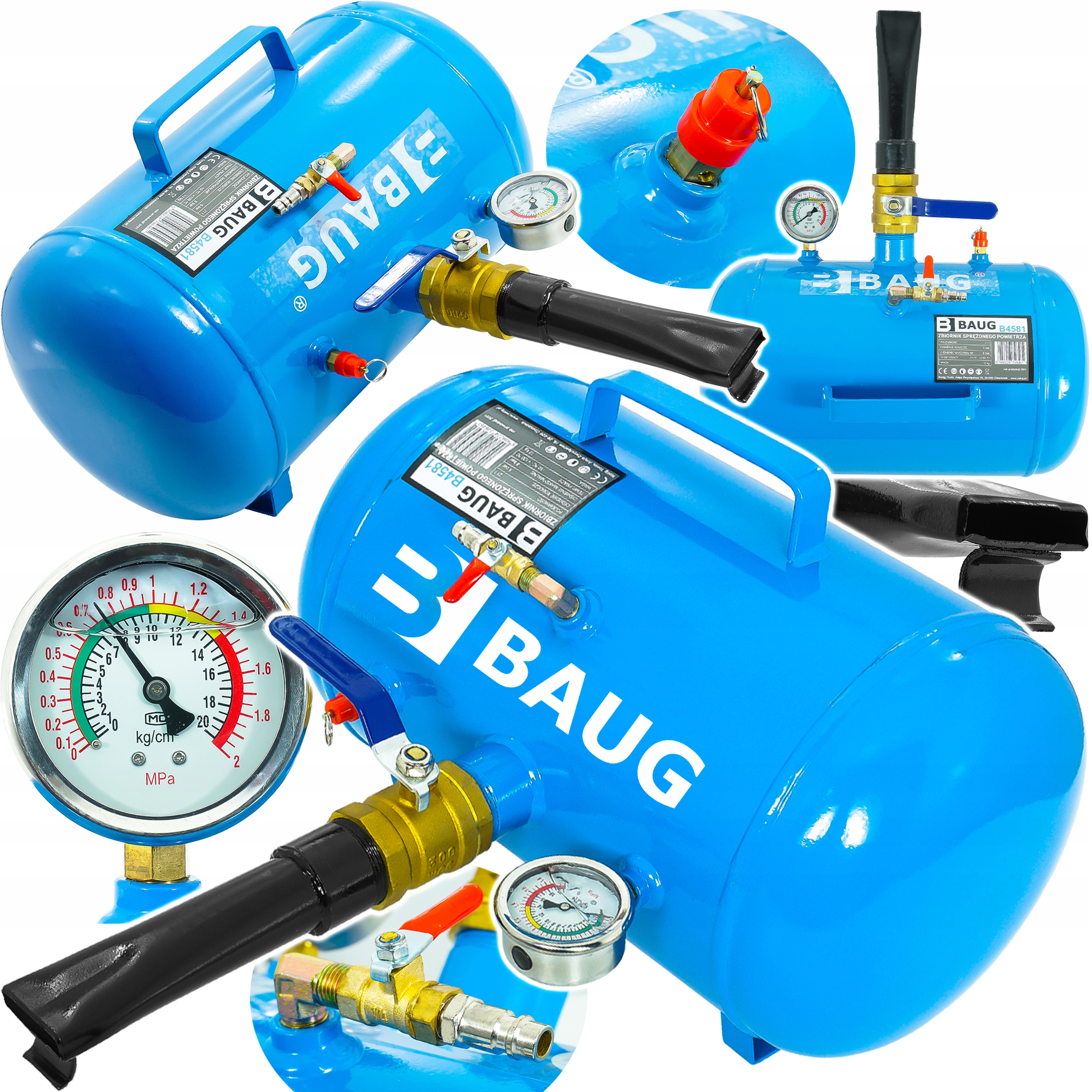 Inflator Tlaková Nádoba Na Čerpanie Kolies Pneumatík 21 L