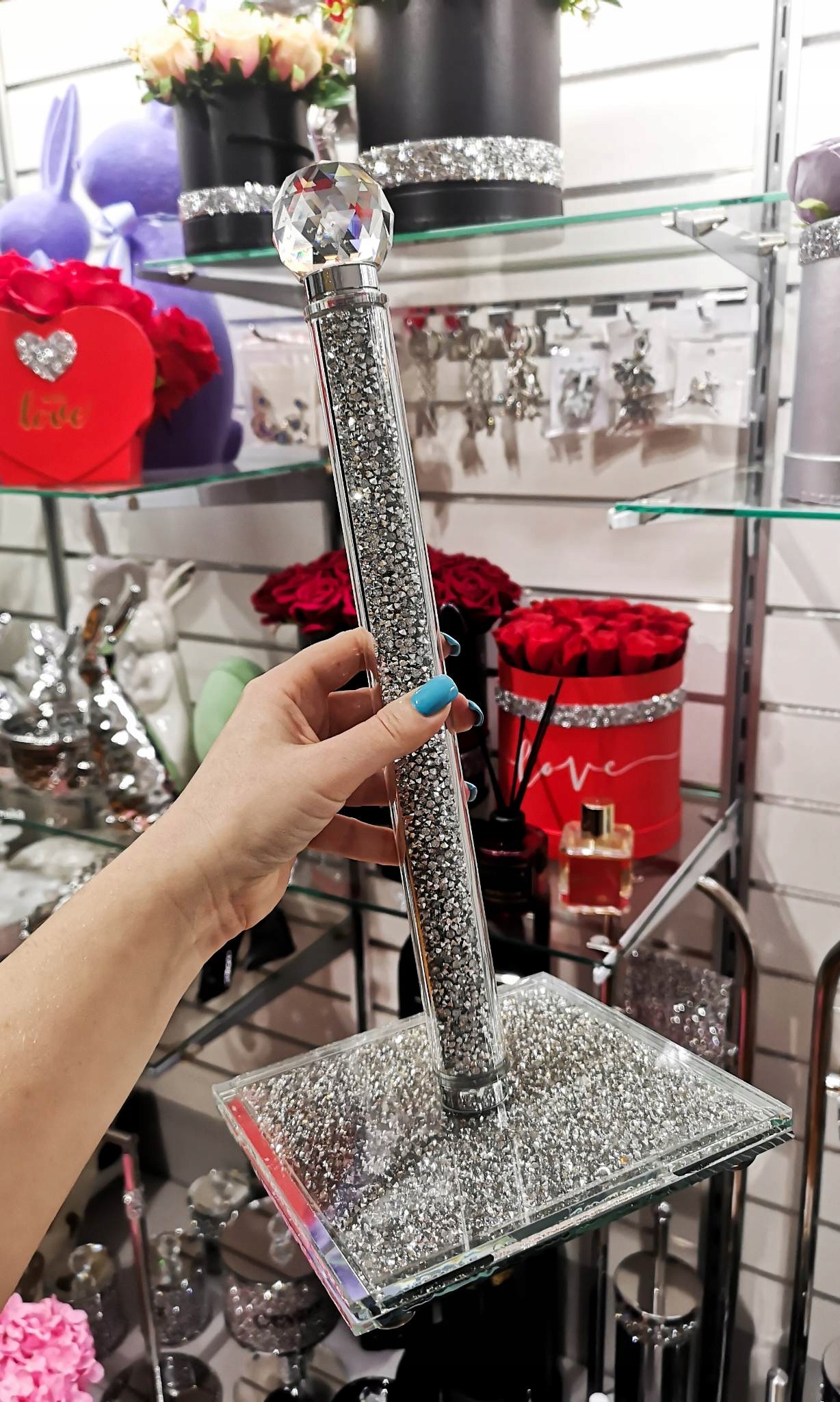 

Stojak na ręcznik papierowy Srebrny z Pirytem