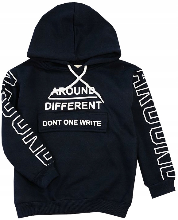 BLUZA KANGURKA CIEPŁA KAPTUR granat 116 J76A