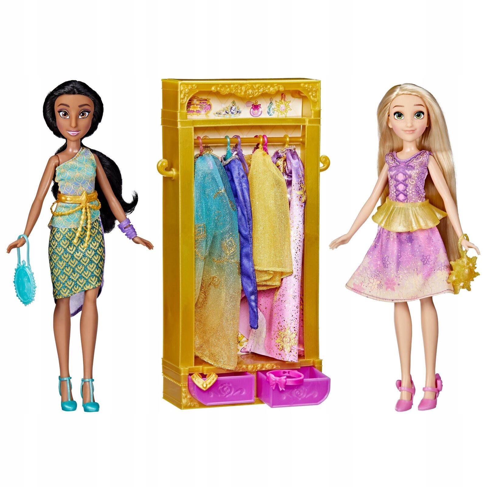DISNEY LALKA JASMINE I ROSZPUNKA +SZAFA GARDEROBA Z UBRANIAMI I AKCESORIAMI EAN (GTIN) 5010994100759
