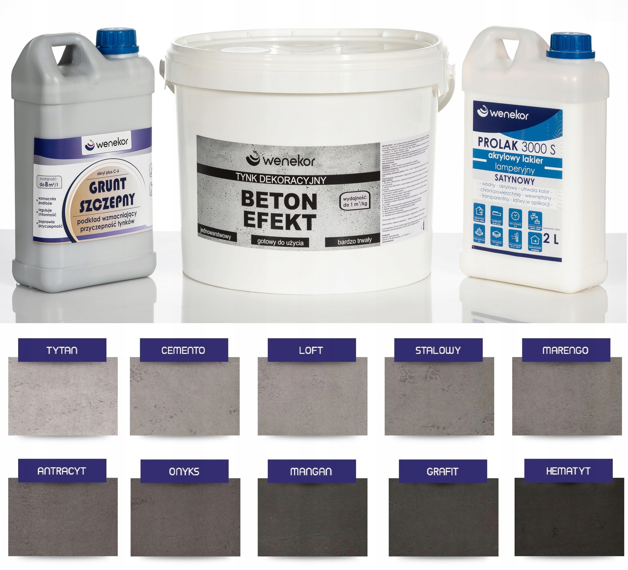 Beton efekt tynk architektoniczny zestaw 15 m2