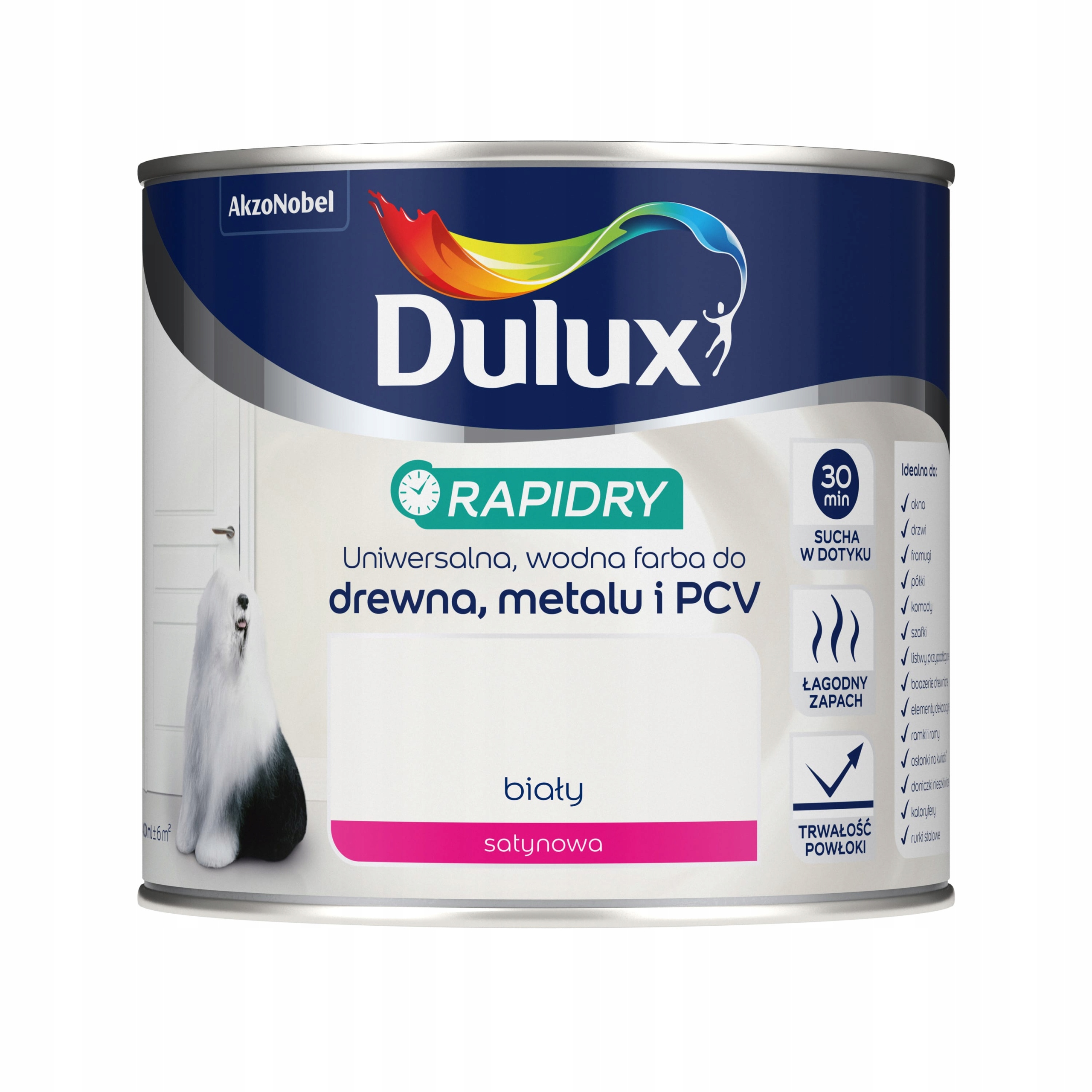 

Farba Szybkoschnąca Dulux RAPIDRY0,4L Biała Satyna