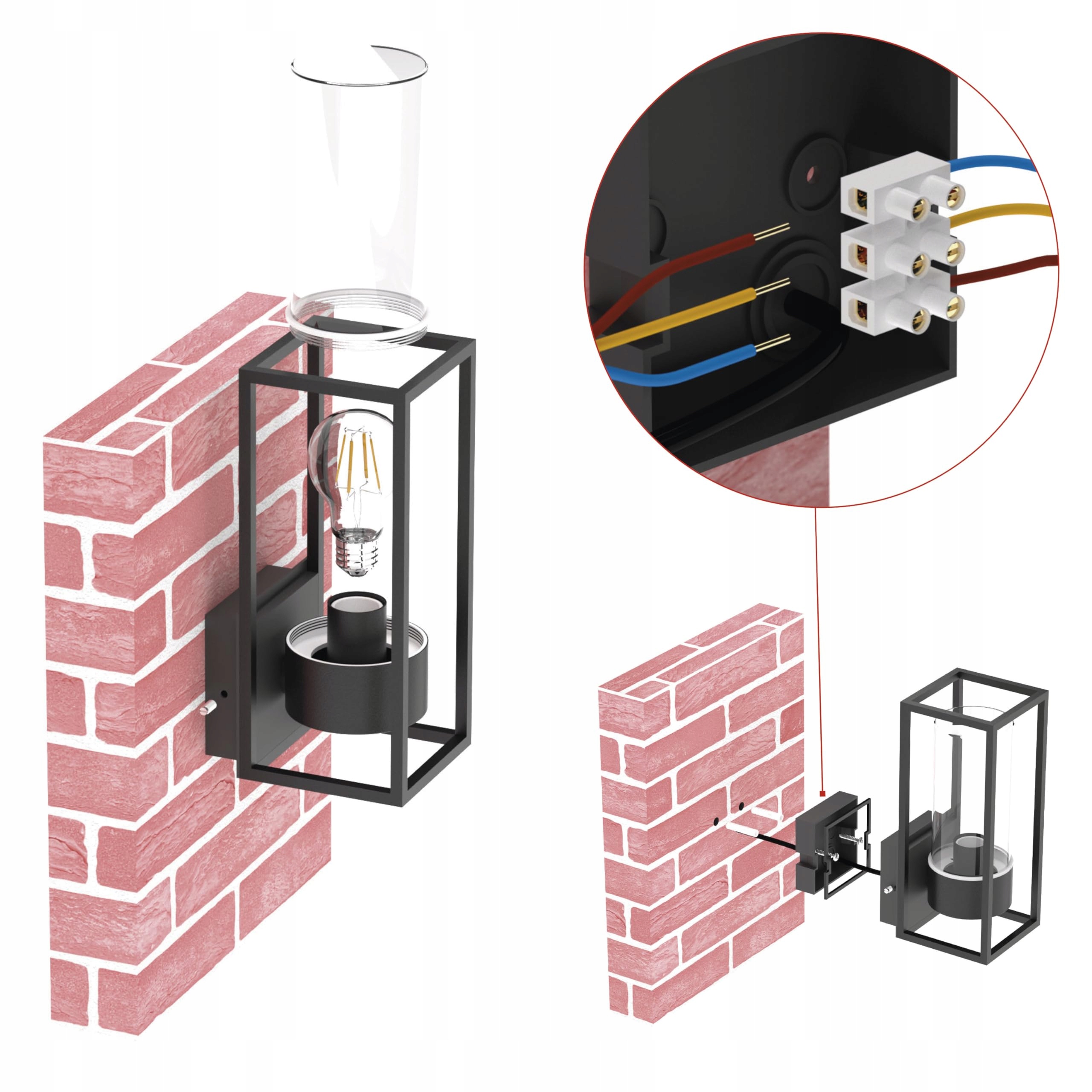 EMOS Zewnętrzna Lampa Ścienna TILLIA Do Ogrodu I Domu E27 Wodoodporna — miniatura 5