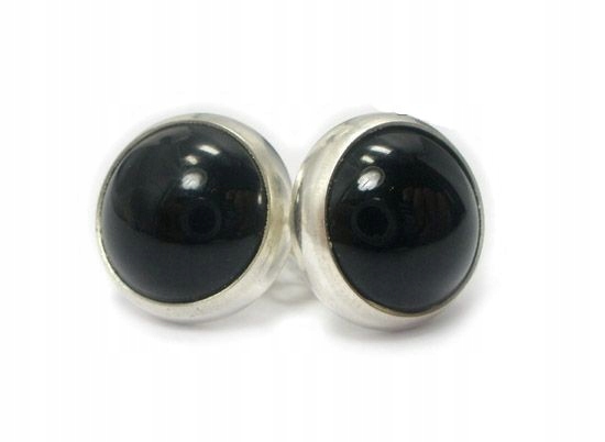 Onyx Černé Stříbro Krásné Náušnice 9 MM