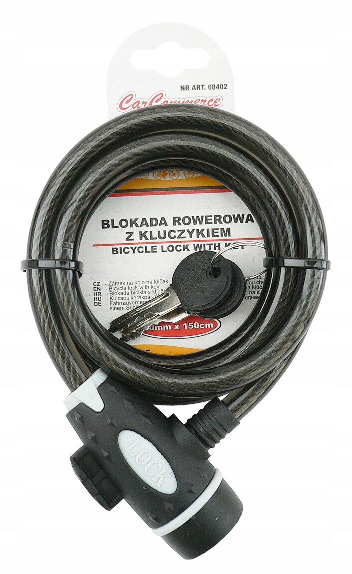 

Blokada Rowerowa 10mm x 150cm z kluczykiem