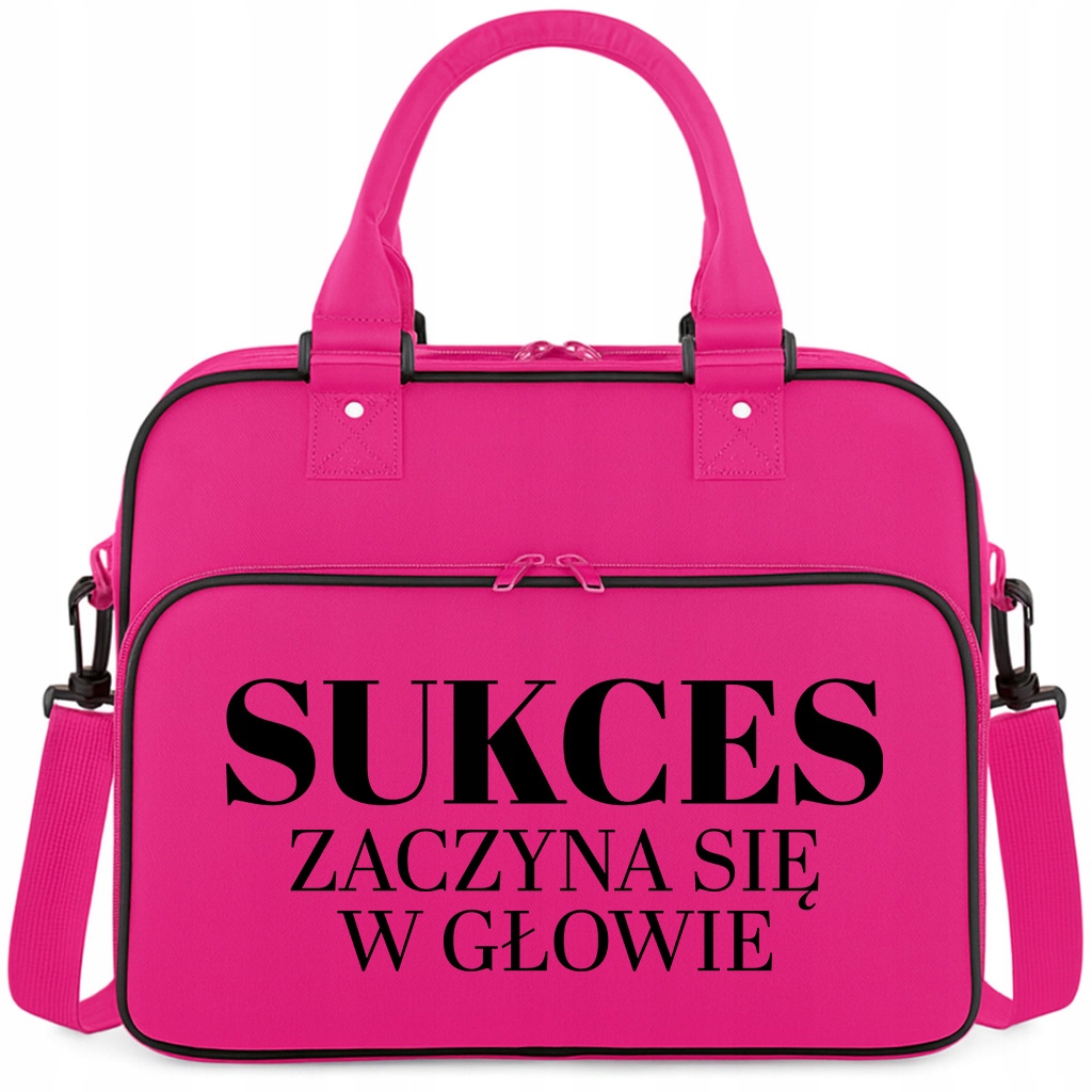 Torba Różowa Sukces Jest W Głowie Pojemna Siłownię Trening Pilates Fitness