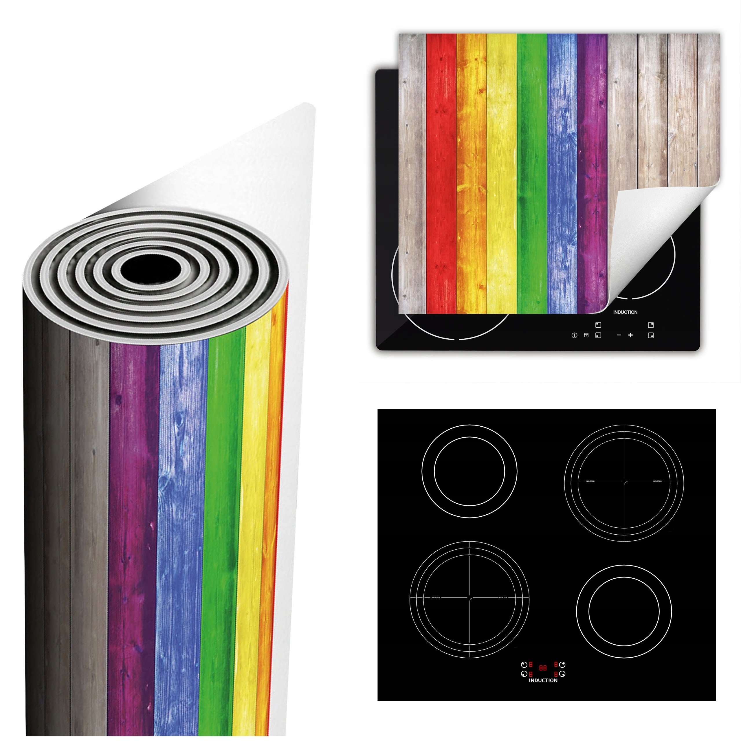 Ochranná Podložka Na Sporák Má Více Místa 60x52 barevná dřevo