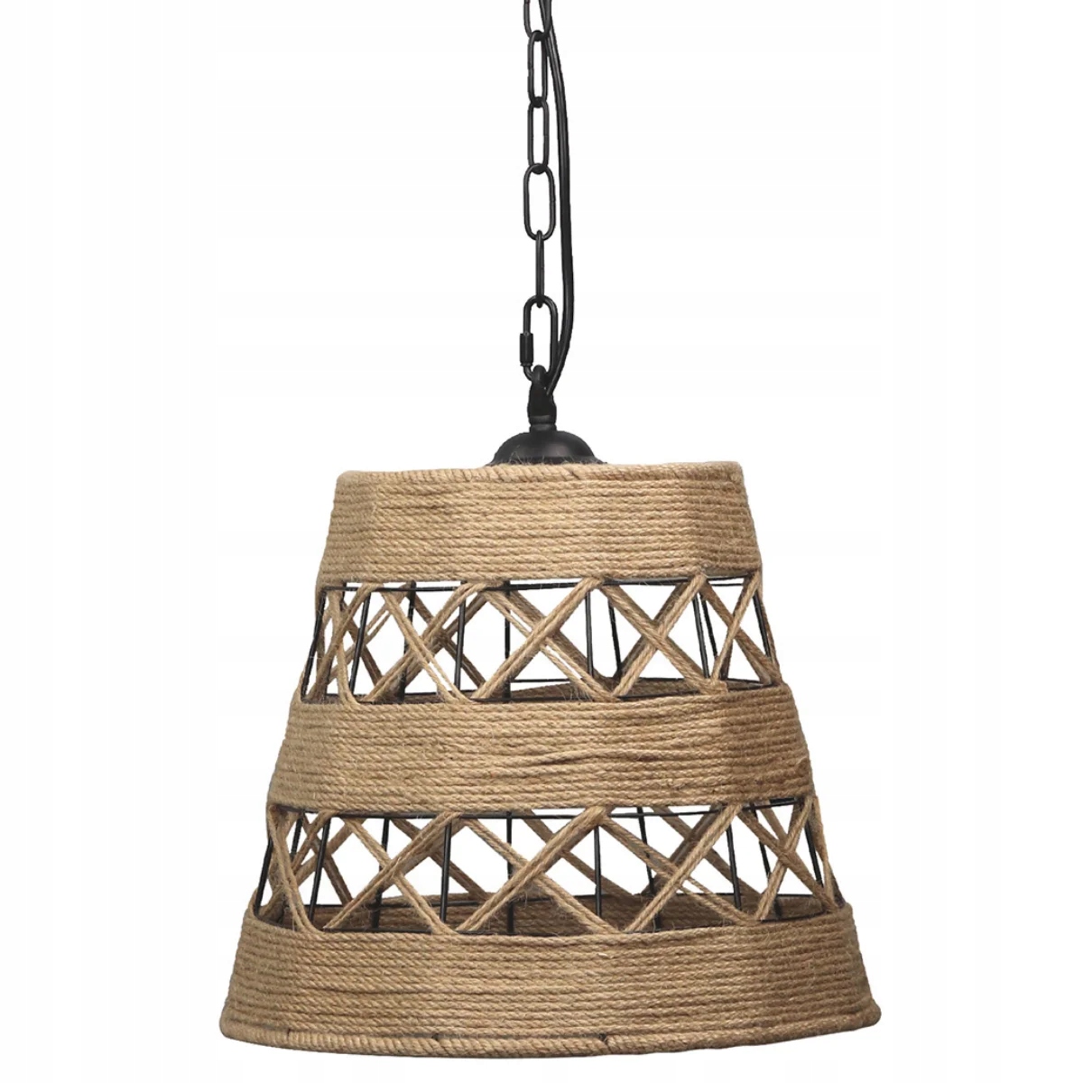 Závěsná lampa kulatá sisalová šňůra nad stůl boho loft 31 cm Polux