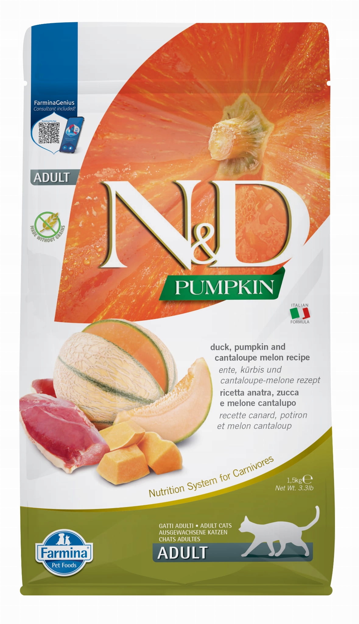 Farmina N&d Cat Pumpkin Duck Cantaloupe Adult 1,5kg