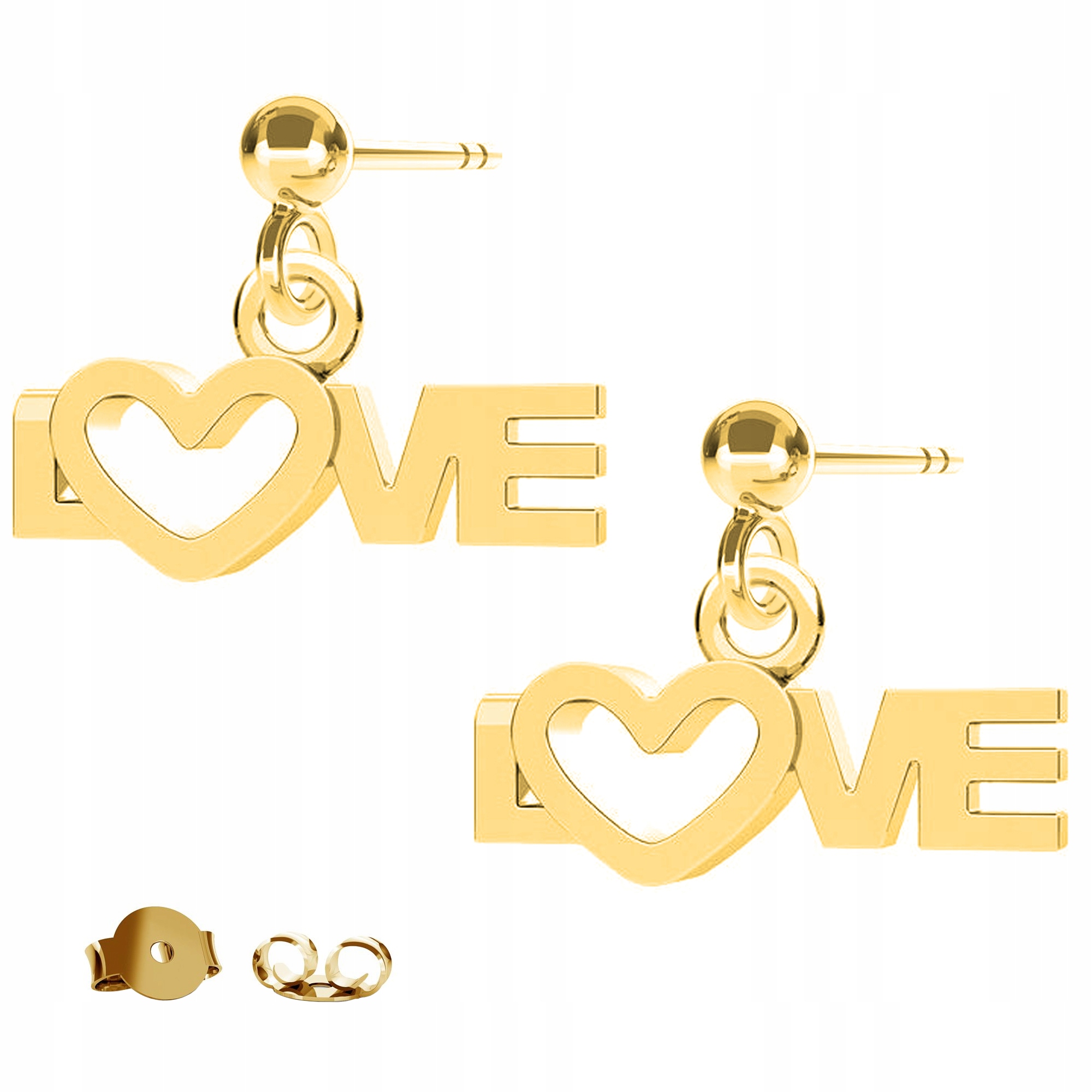 Náušnice zlaté Love Miluji Tě 925