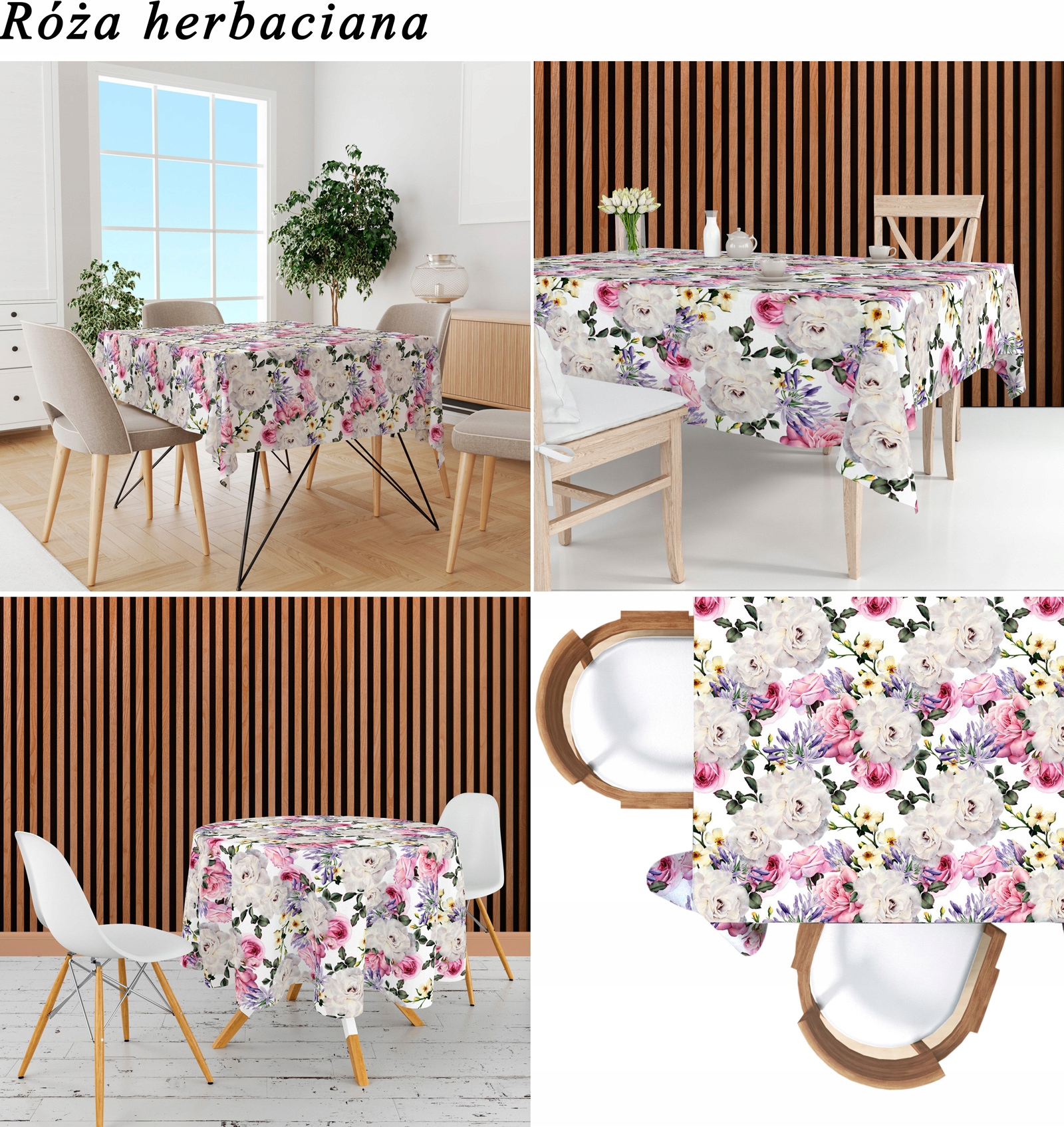 OBRUS PLAMOODPORNY NA WYMIAR - PROSTOKĄT KOŁO OWAL LIZBONA Kształt prostokątny