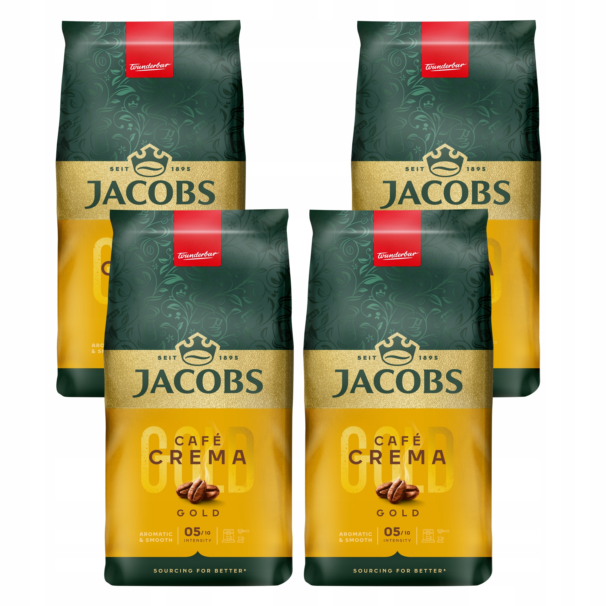 Kawa ziarnista Jacobs Crema Gold zestaw kaw 4x 1kg