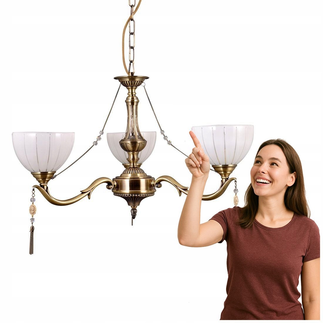 Lampa Baxio žlutá, moderní, 3 stínítka v moderním stylu Italux