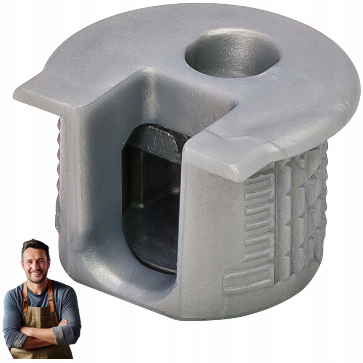 Zapuštěná nábytková spojka Hafele Rafix 20 mm bez závěsu šedá Sada 100 ks