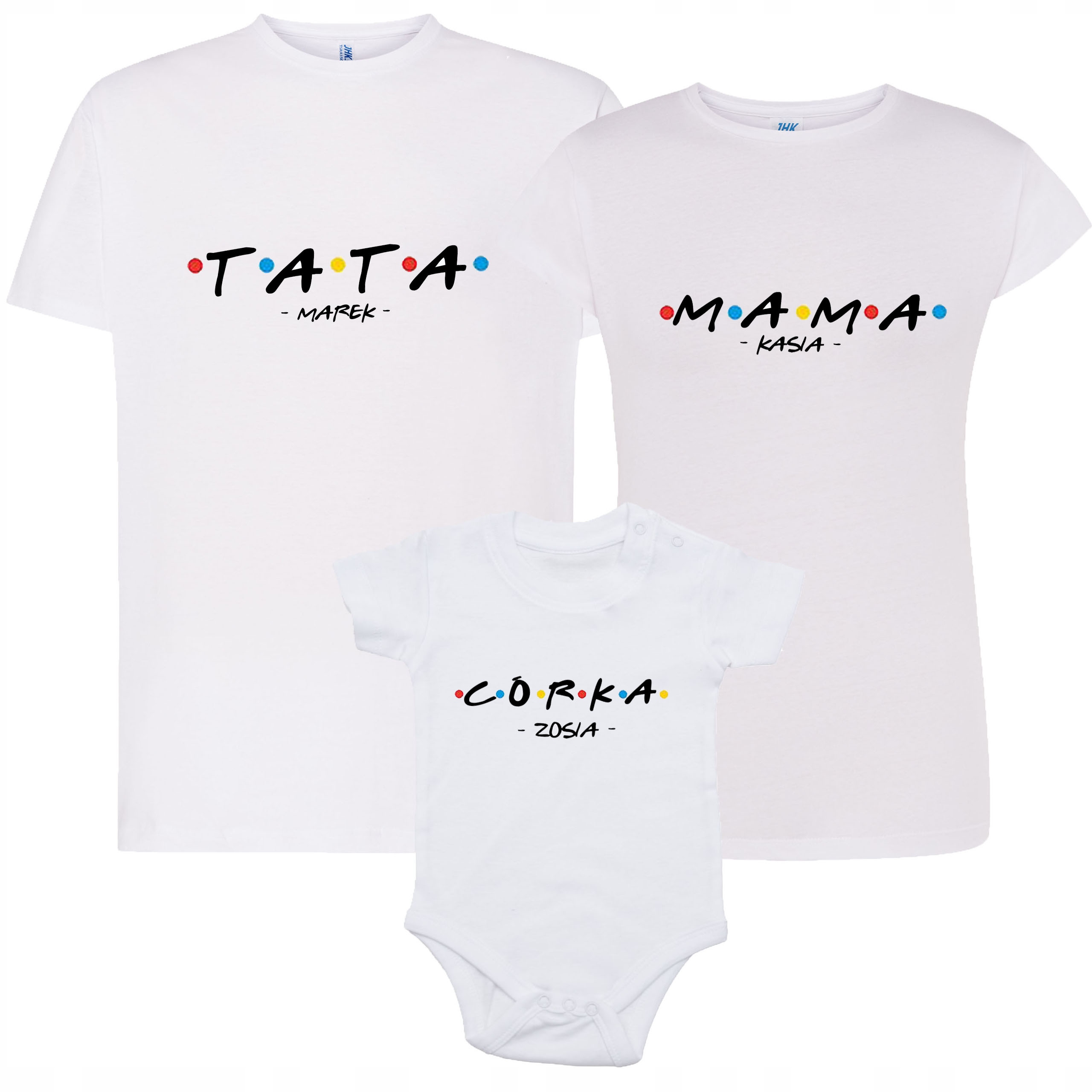 

Zestaw koszulek na szt Friends Mama Tata Syn Córka