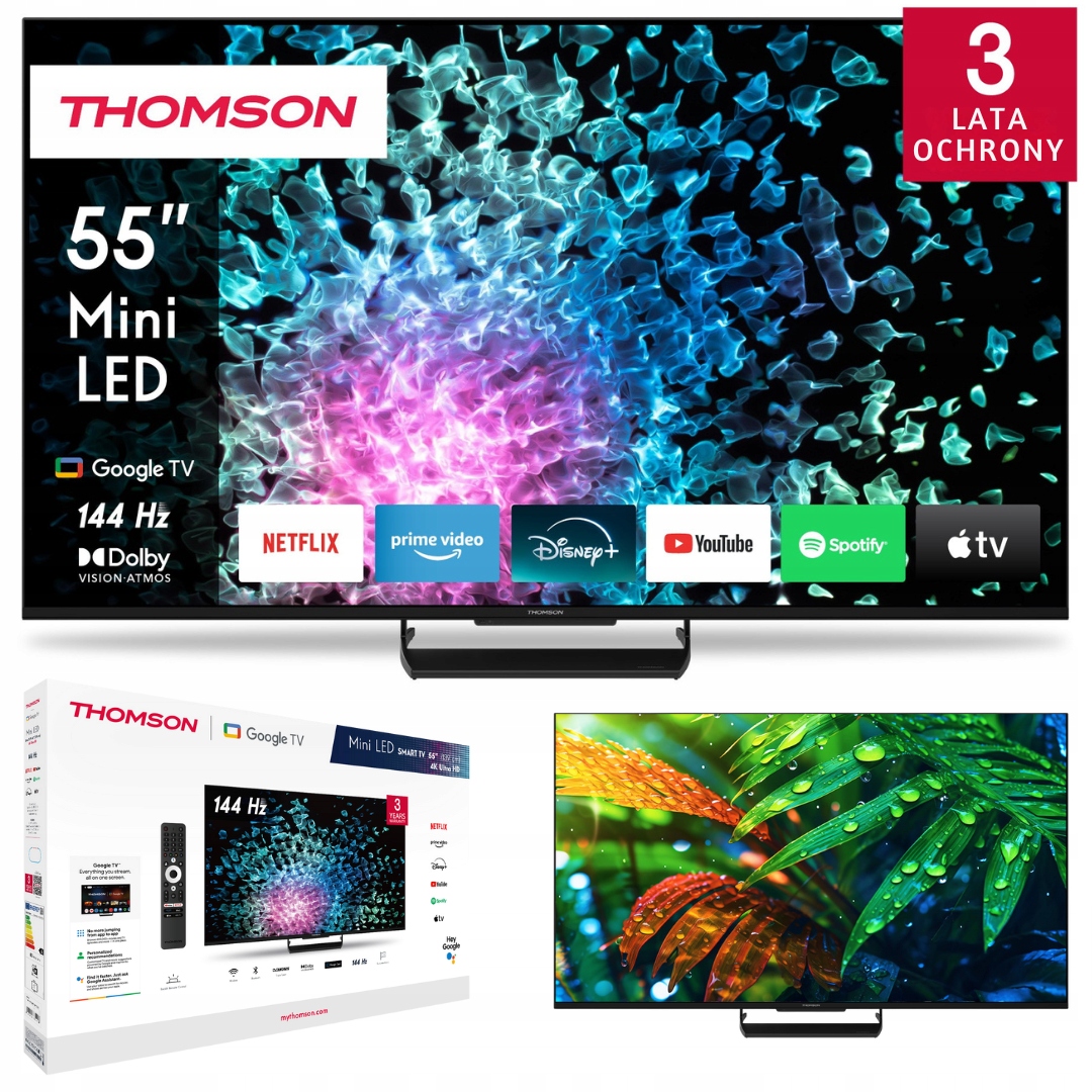 Telewizor Mini Qled 144Hz 55" Thomson 55MG7C15 Smart Tv Google Tv Subwoofer