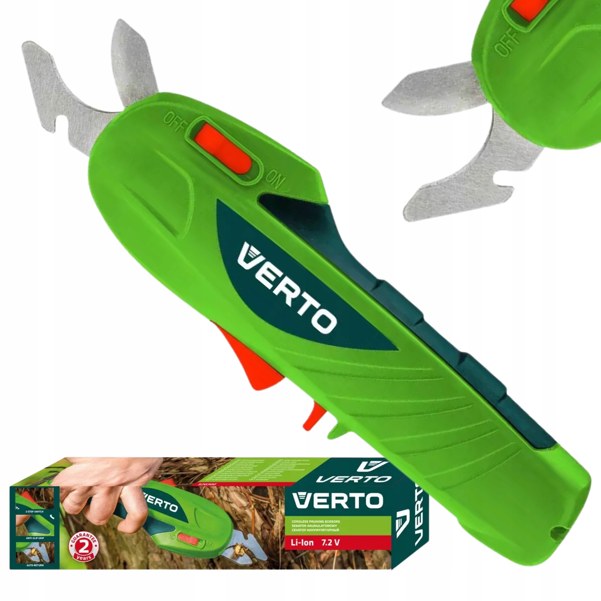 Sekator Akumulatorowy do Gałęzi Krzewów Kwiatów Ładowarka Verto