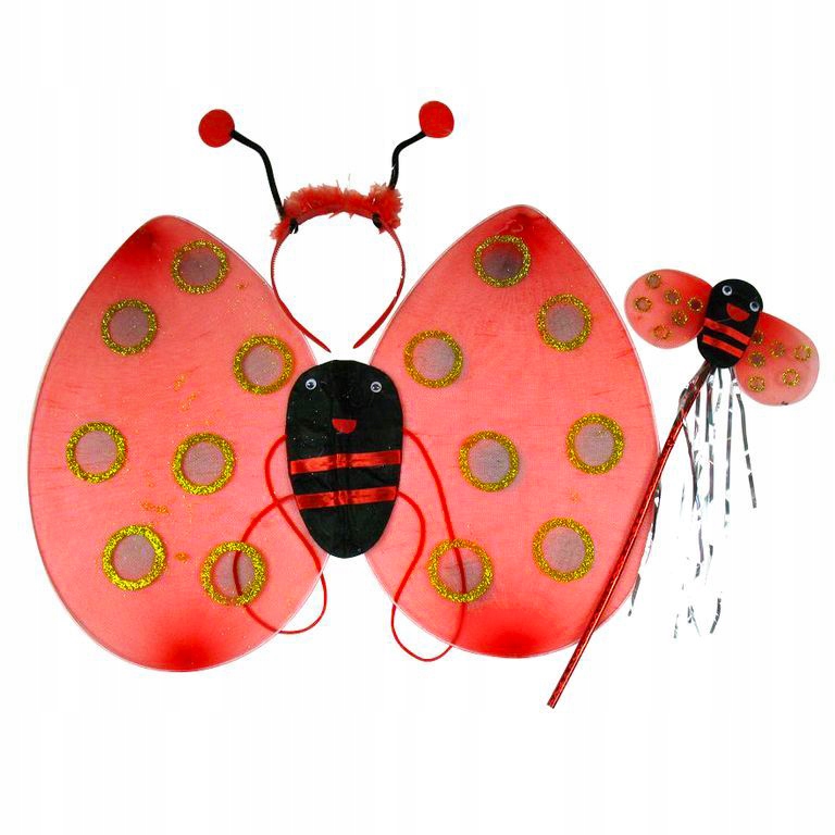 

Strój Biedronka Skrzydła Opaska I Różdżka