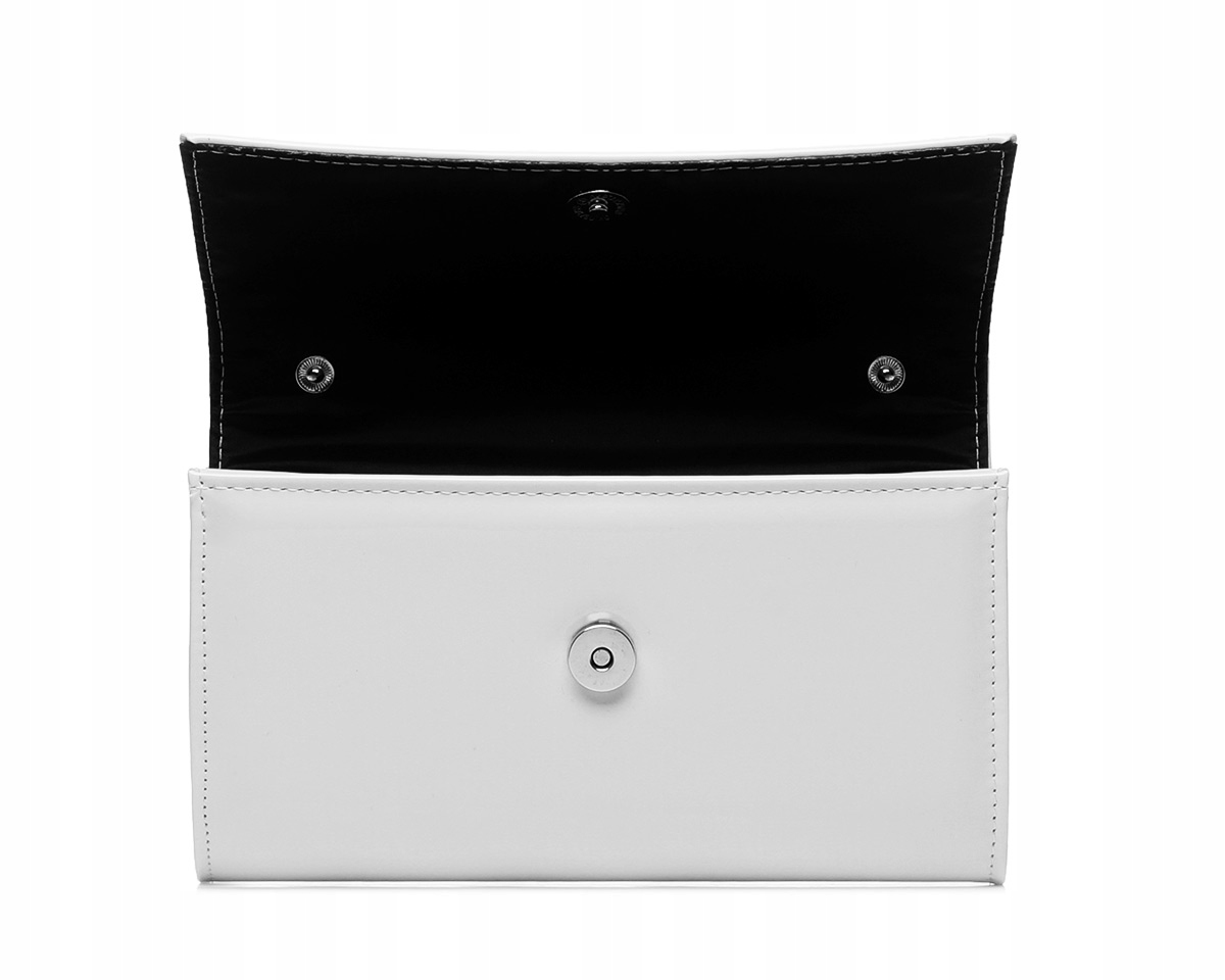 BIAŁA KOPERTÓWKA TOREBKA WIZYTOWA SOLOME S3 NA PASKU Kolor biały