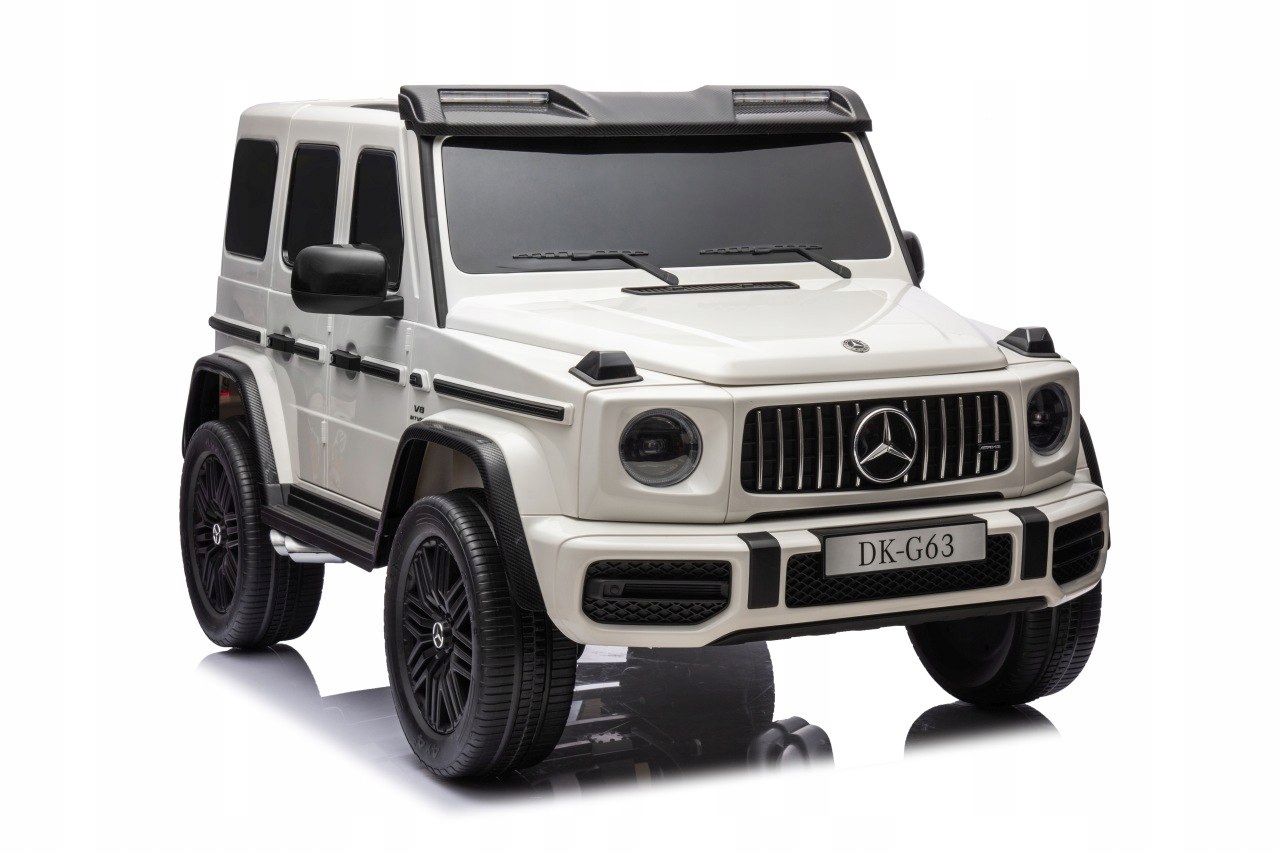 Pojazd Mercedes Benz G63 Amg XXL Biały dla dzieci Elektryczny napęd 4x4