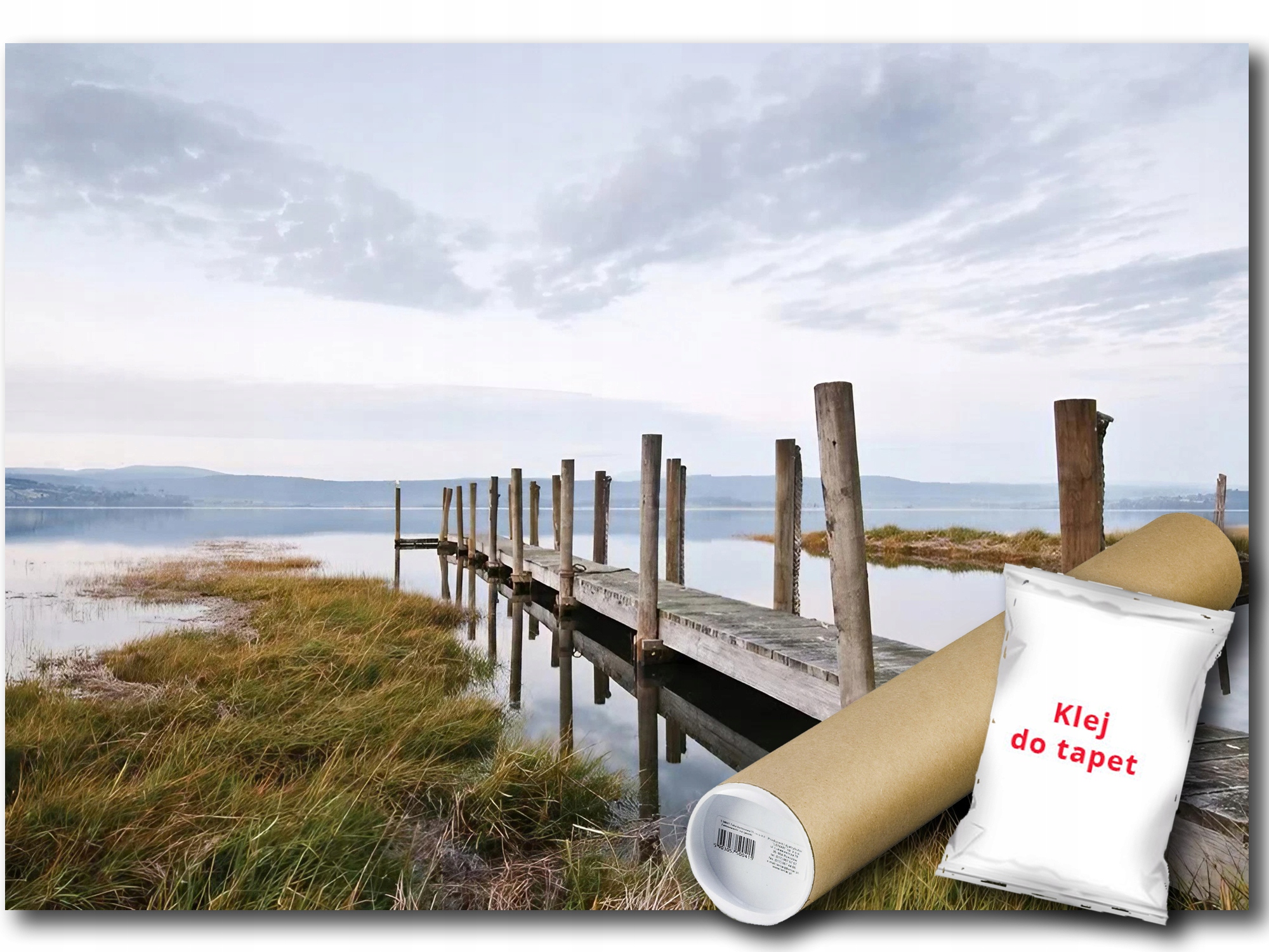 Vinylová Fototapeta Pohled Na Krajinu Krajina Jezero Most Molo 312x219