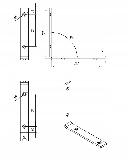 KW 6 KĄTOWNIK WĄSKI 125x125x20 DMX 20szt EAN (GTIN) 9999999008108
