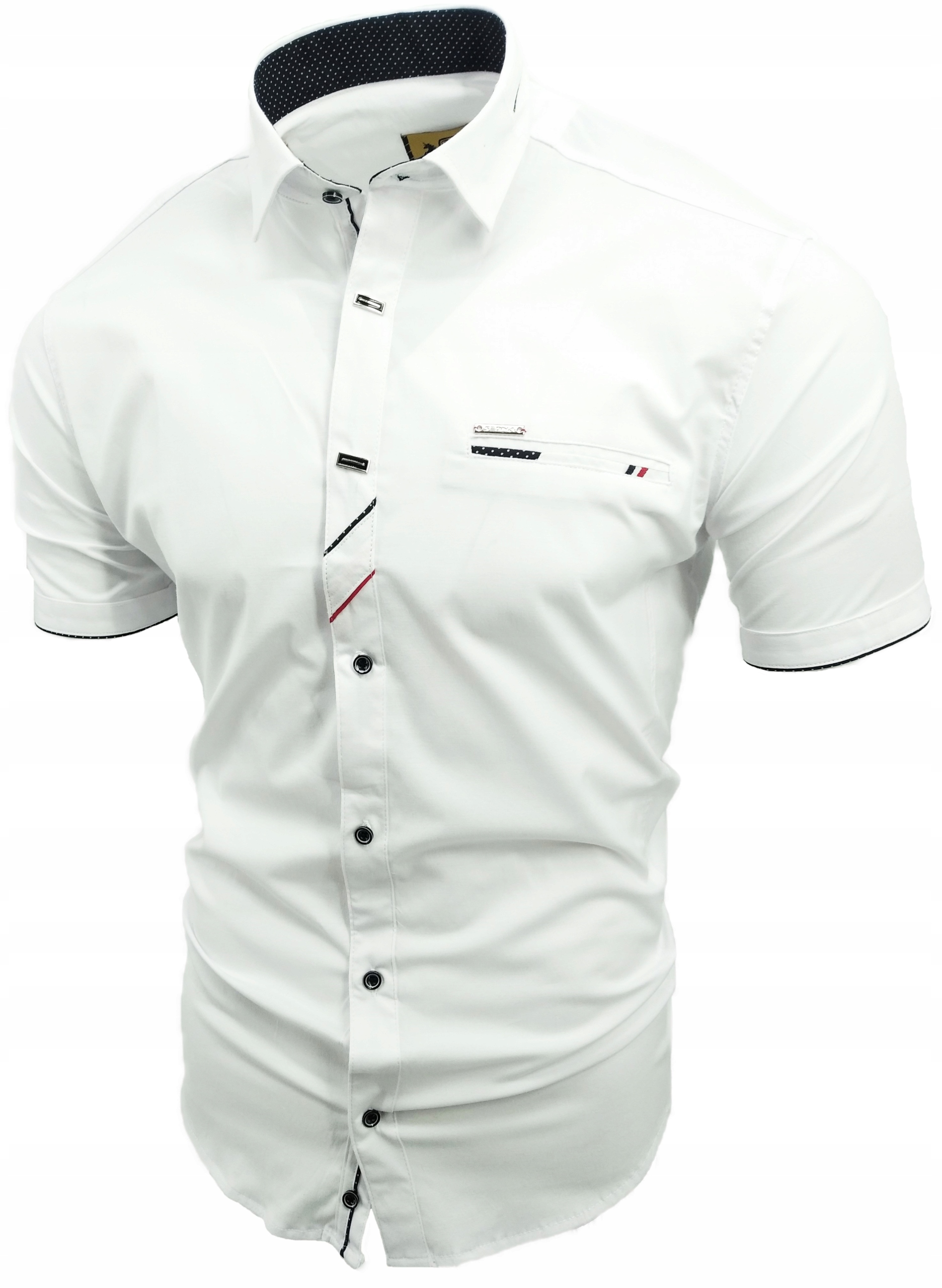 KOSZULA MĘSKA BIAŁA KRÓTKI RĘKAW SDN 672 L 41/42 Marka inna