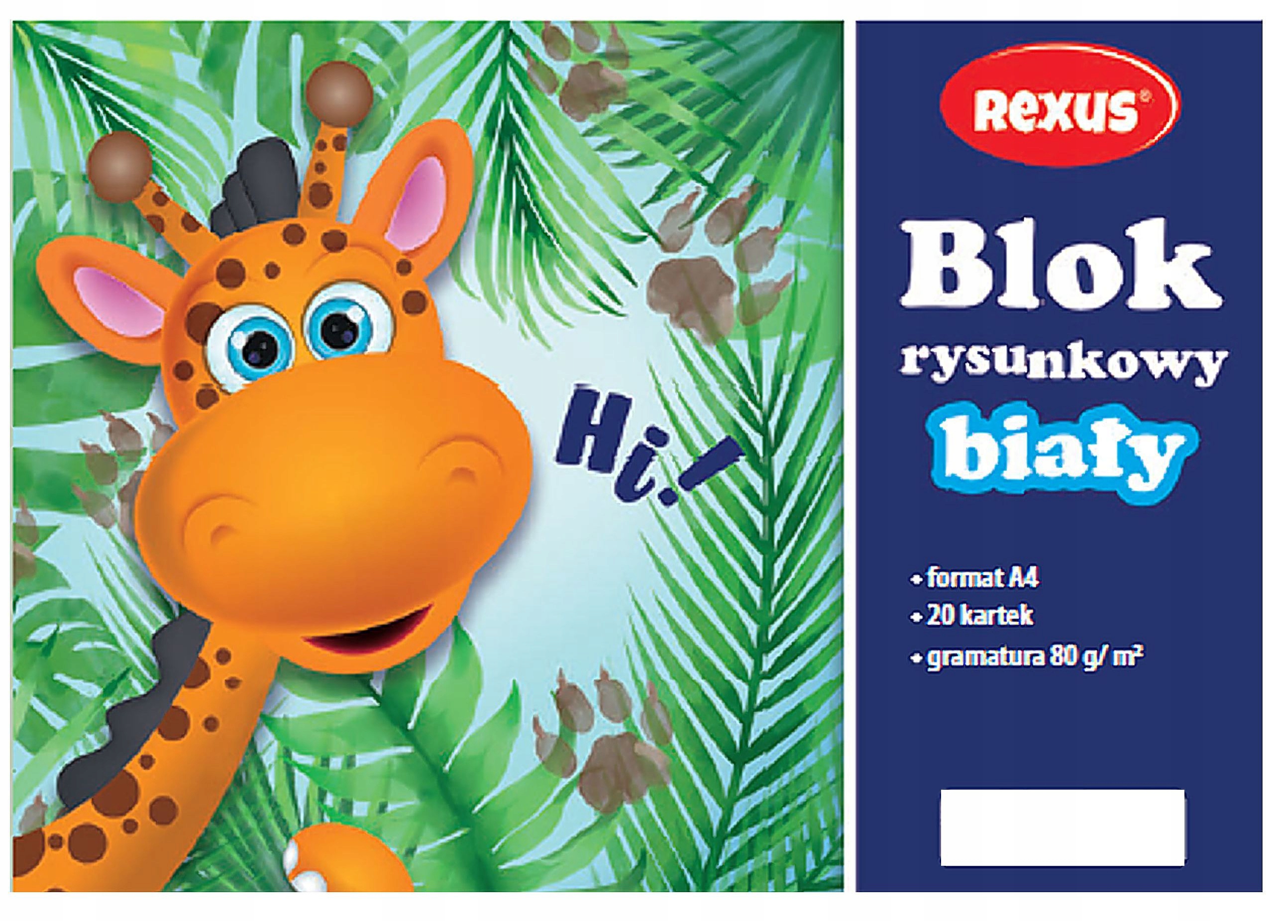 20-KARTKOWY BLOK RYSUNKOWY SZKOLNY BIAŁY REXUS FORMAT A4 KREDOWANA OKŁADKA Kod producenta 603477