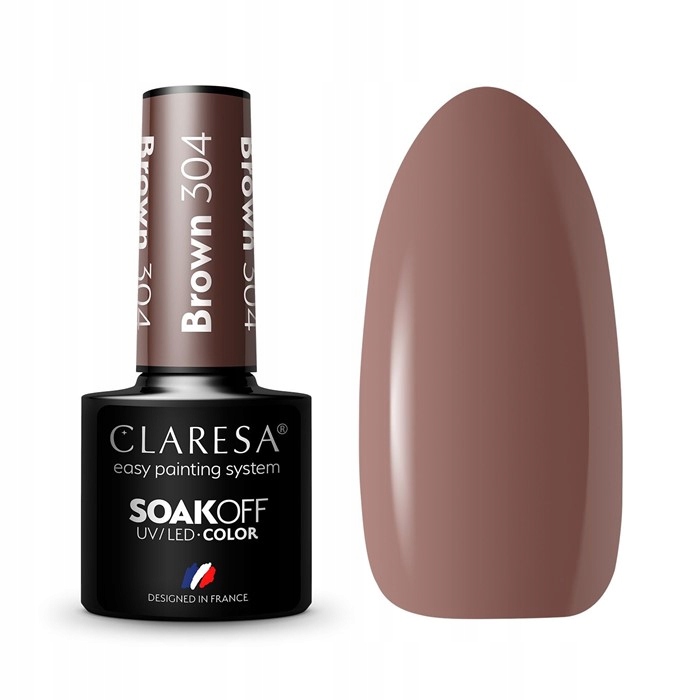 

Claresa Lakier hybrydowy Brown 304 Soak Off Uv/led